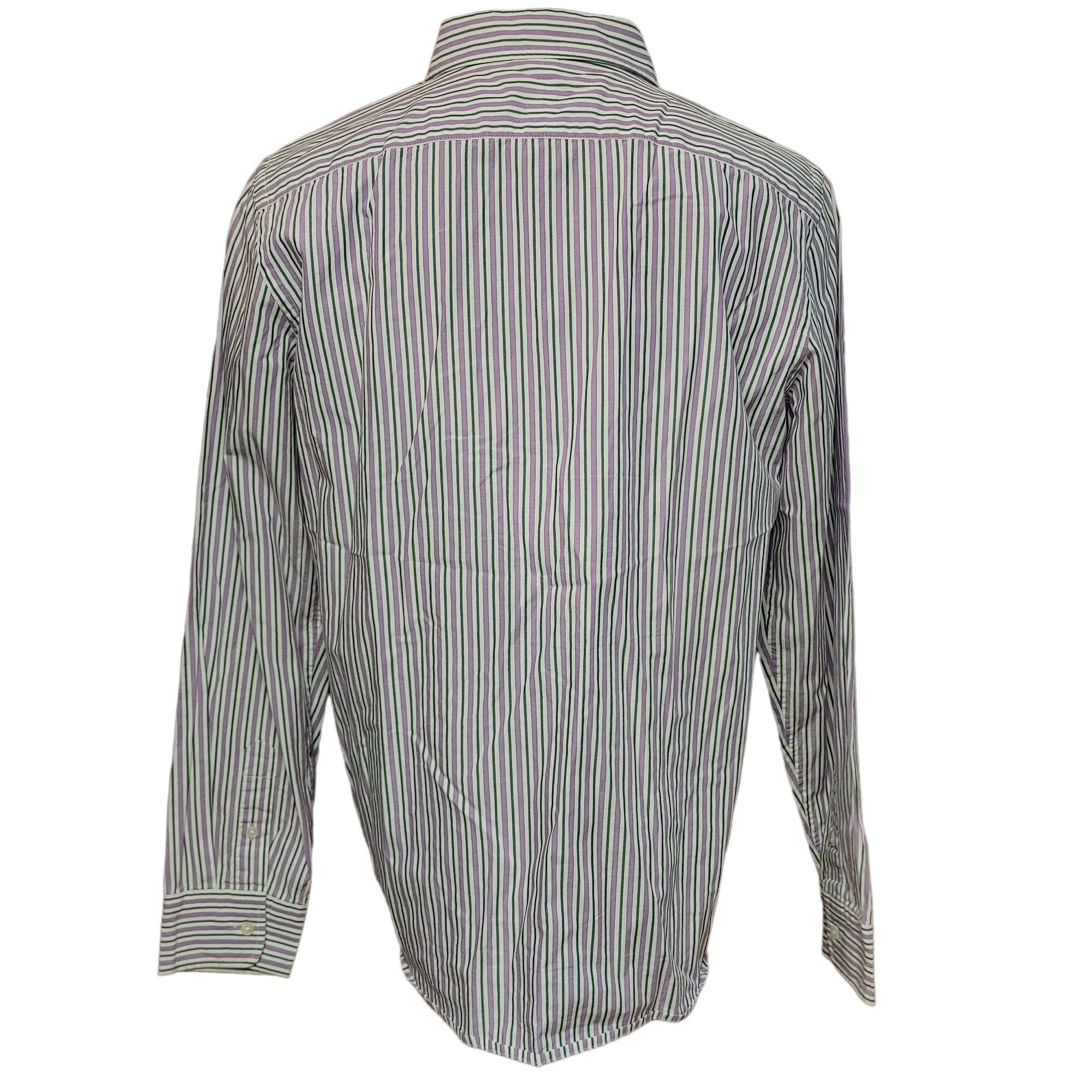 Chaps Chaps Women's White/Purple Stripped Plaid Long Sleeve Button Size L / US 10 / IT 46 - 2 Thumbnail