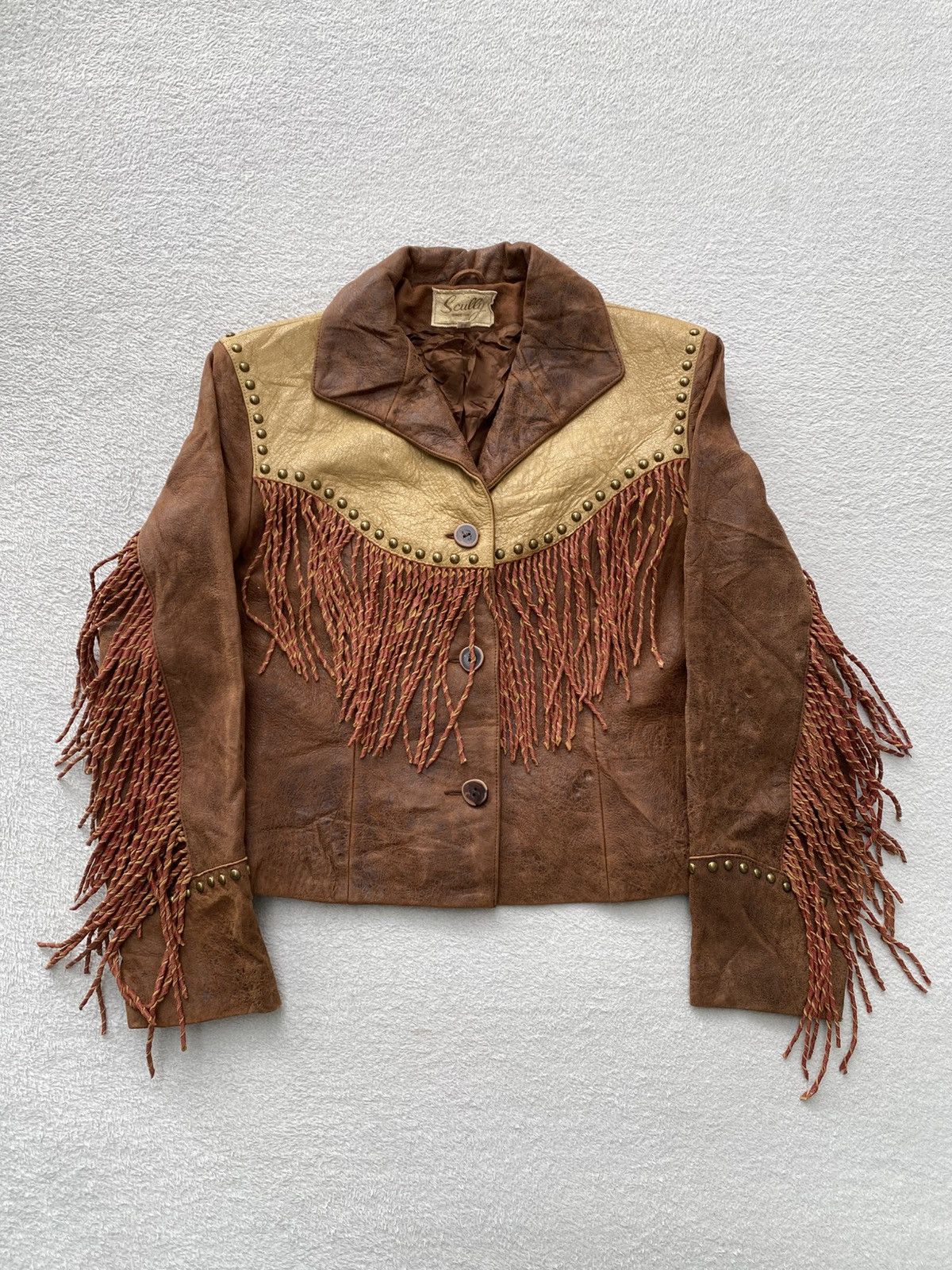 Scully 1980s- Scully- Fringed Cropped Leather Jacket Size US M / EU 48-50 / 2 - 3 Thumbnail