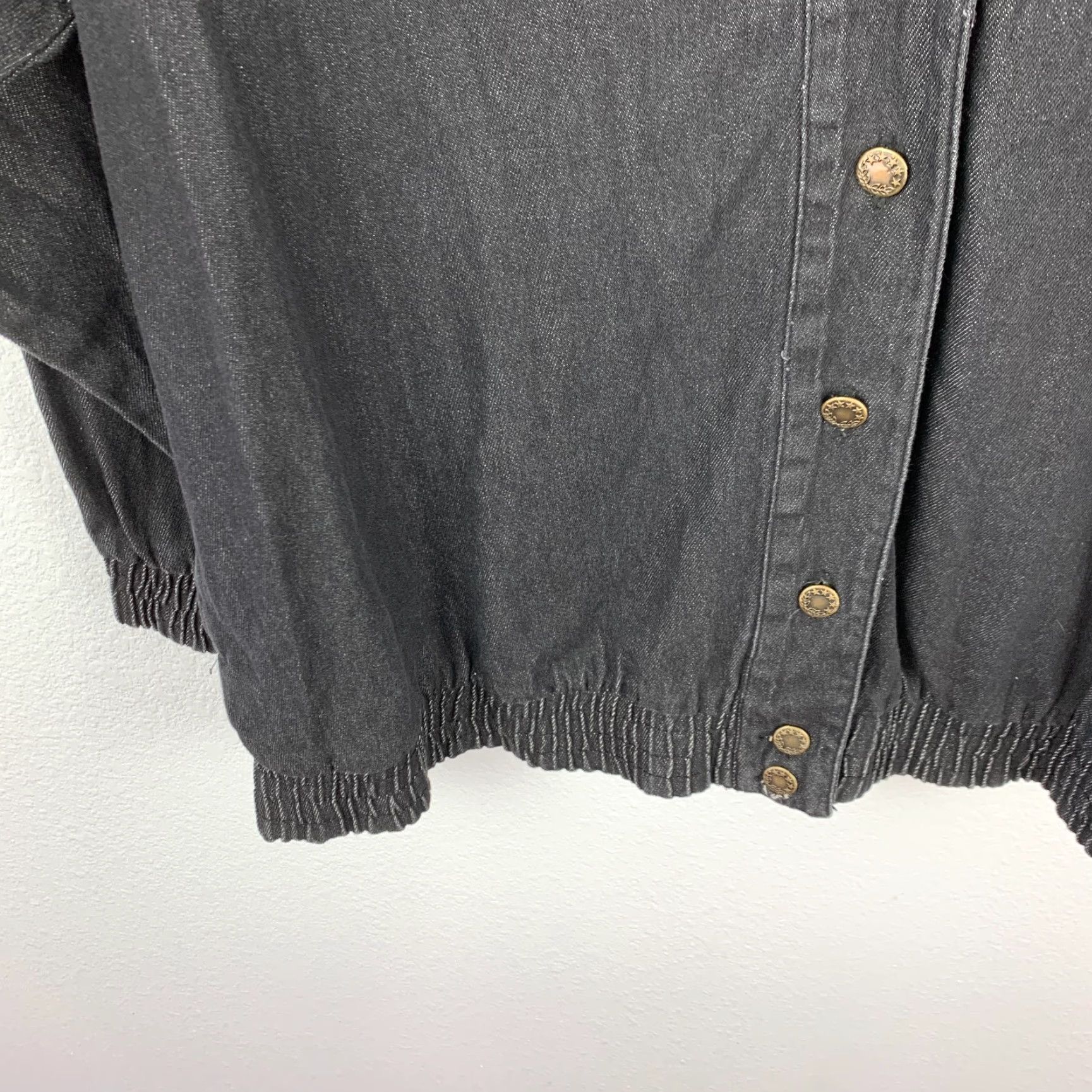 Vintage VINTAGE Gitano Jacket Denim Grunge Black 80s 90s V-Neck Womens XL-XXL Size 40" / US 18 - 2 Thumbnail