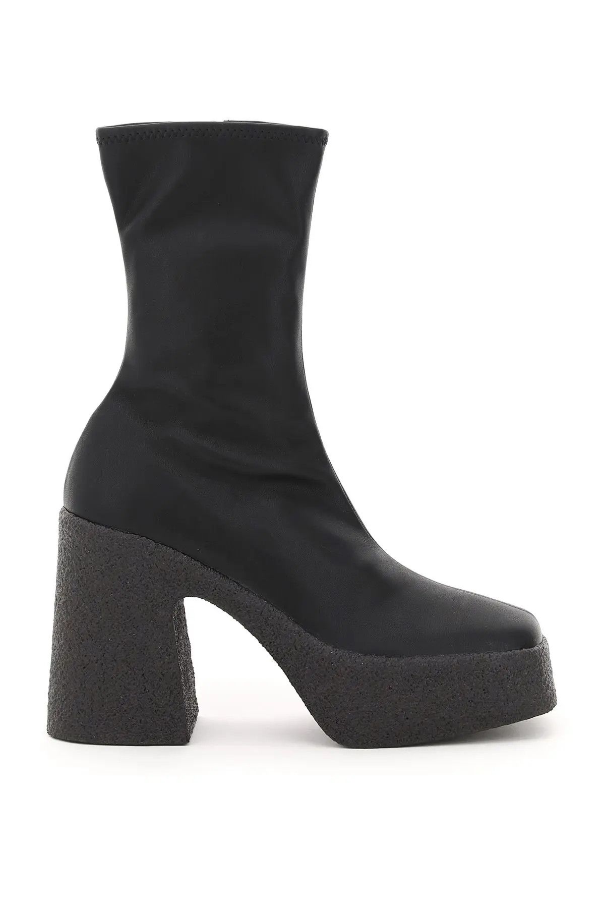 image of Stella Mccartney O1S22I1N1223 Thick Heel Shoes Stretch Boots In Black, Women's (Size 10)