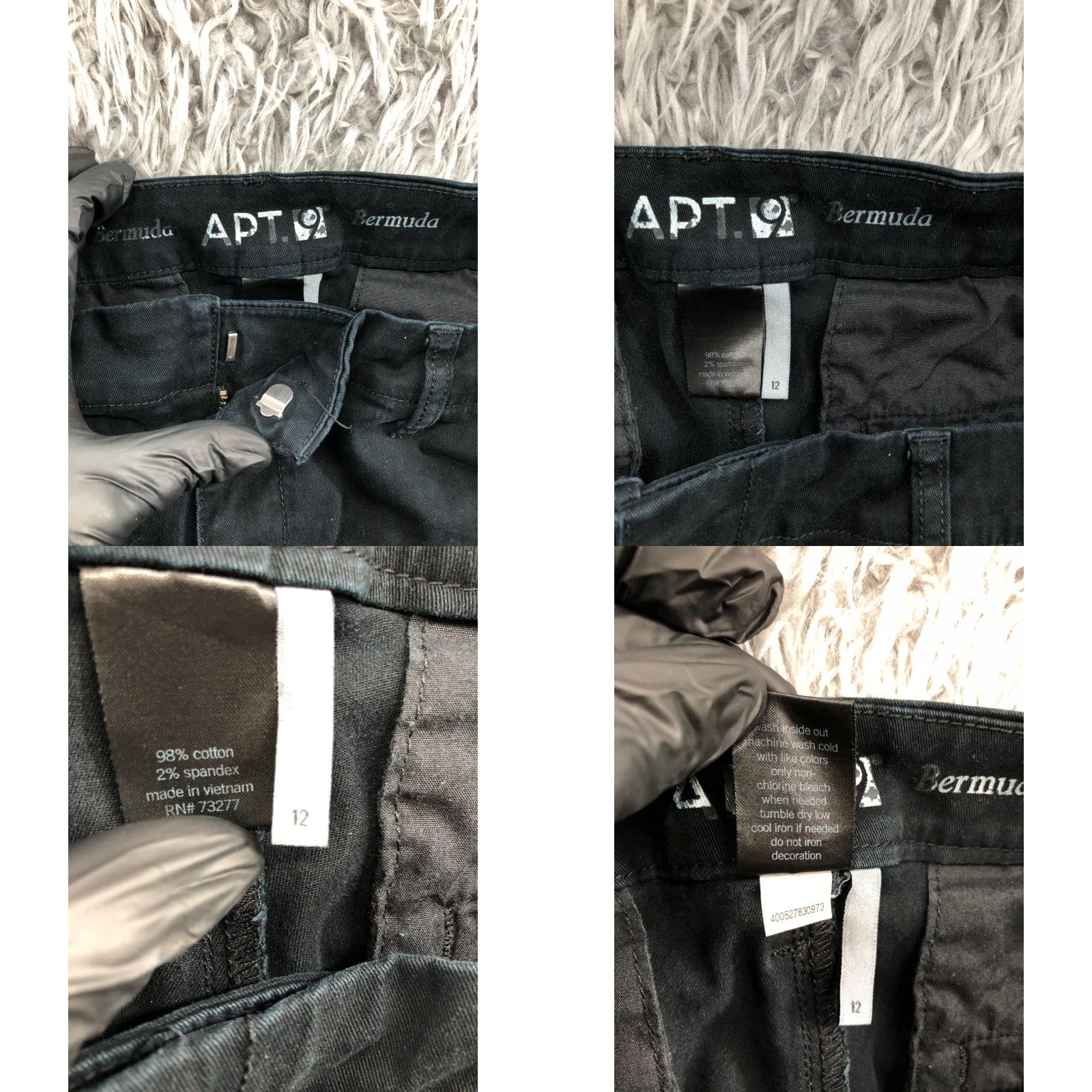 Apt. 9 Apt. 9 Bermuda Shorts Womens Size 12 Mid Rise Dark Wash Black Hook Eye Casual Beach Walking Reg/All Size 34" / US 12 / IT 48 - 8 Thumbnail
