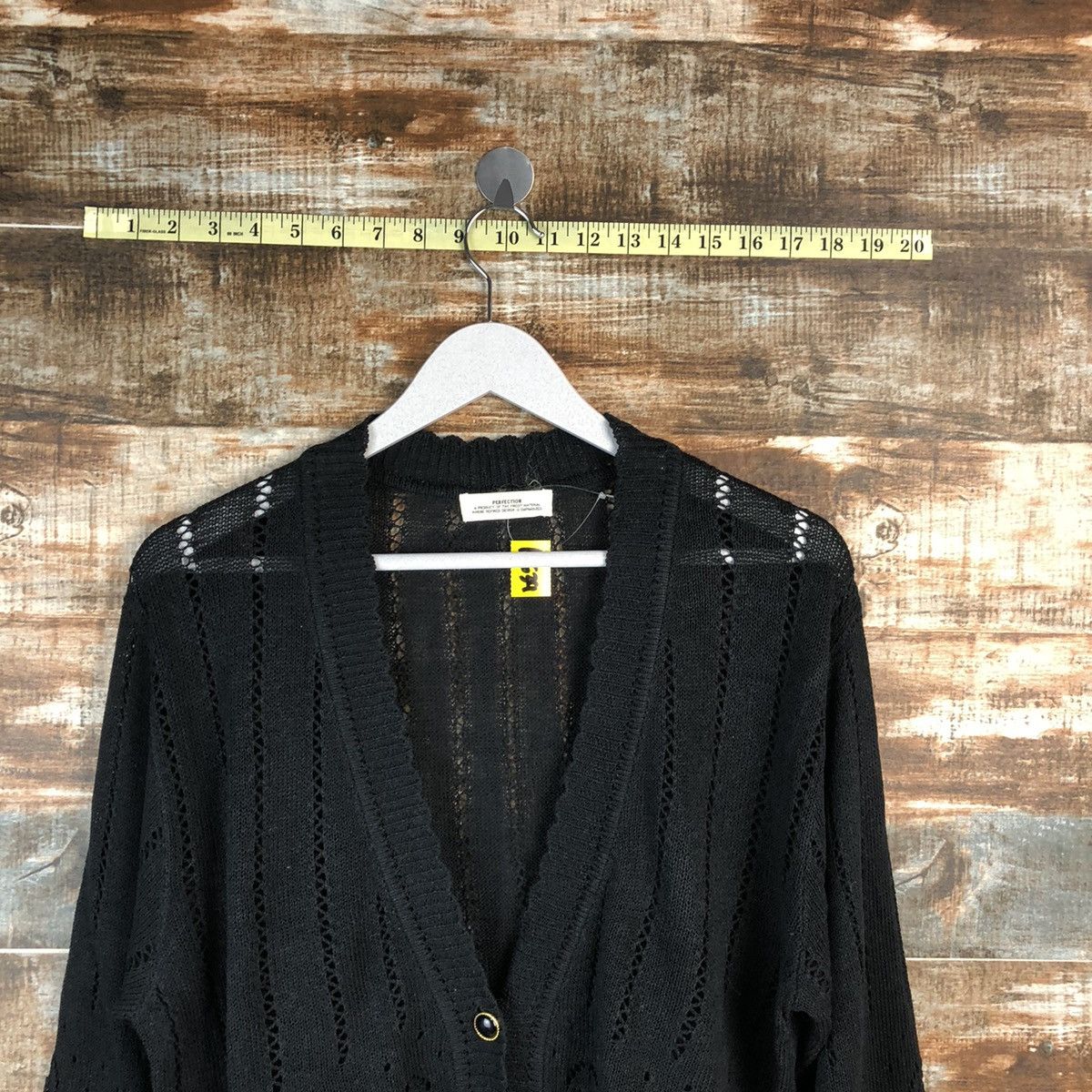 Homespun Knitwear × Japanese Brand Japanese Brand Black crochet Cardigan Knitwear #A1539 Size M / US 6-8 / IT 42-44 - 4 Thumbnail