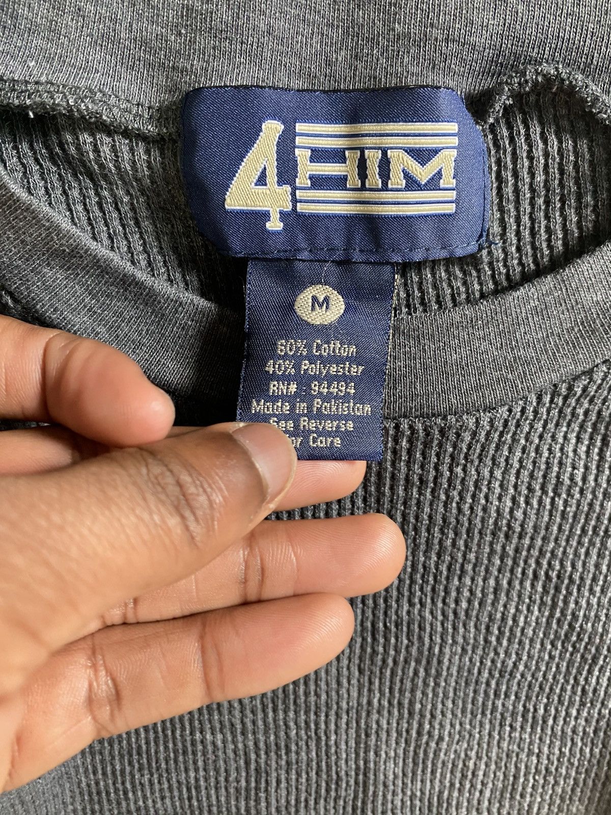 Other Vintage 90s waffle knit thermal long sleeve gray size medium Size US M / EU 48-50 / 2 - 3 Thumbnail