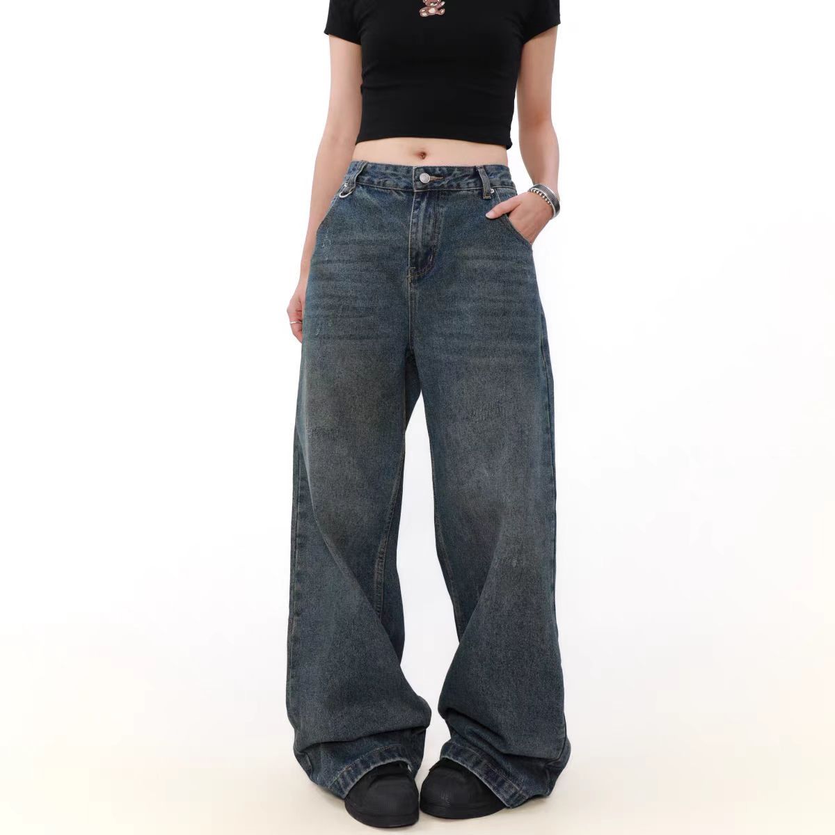 Japanese Brand × Jean Vintage washed loose casual jeans Size US 29 - 5 Thumbnail