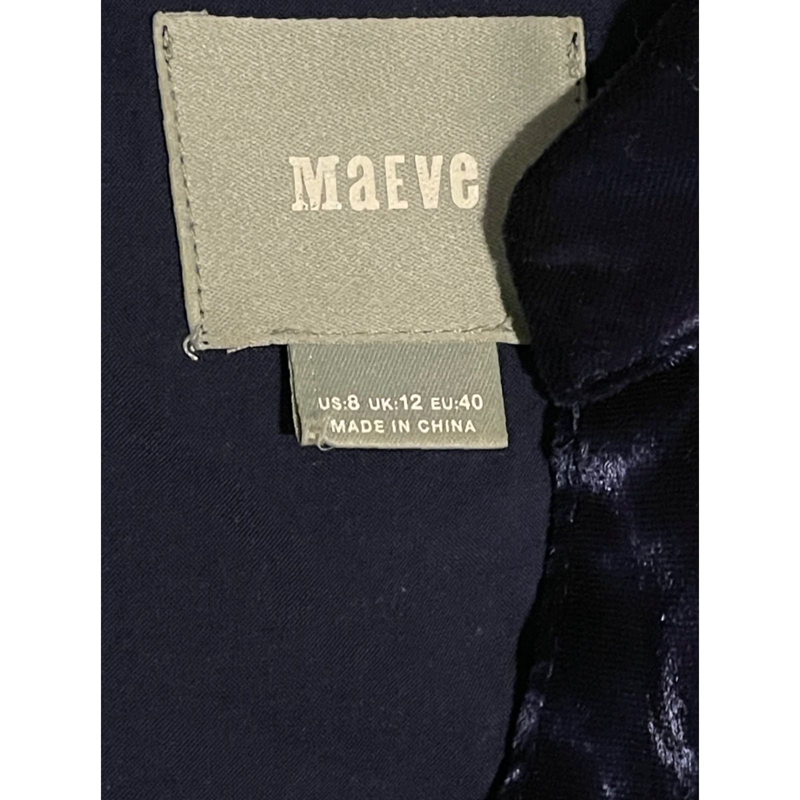 Vintage Anthropologie Maeve Womens 8 Blue Velvet Tunic Top Button Down Size M / US 6-8 / IT 42-44 - 3 Thumbnail