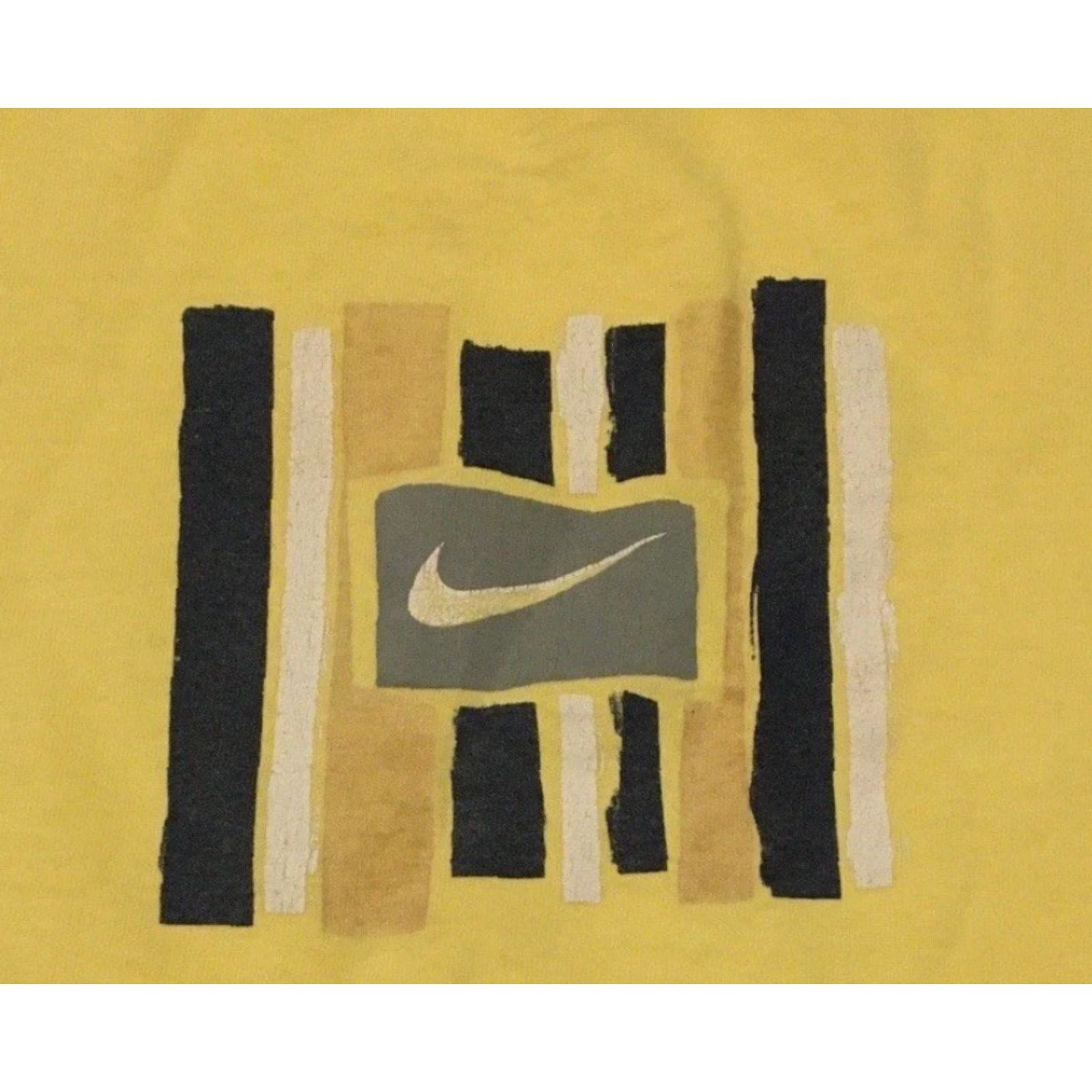 Travis Scott VINTAGE Nike Shirt XL Yellow 90s Swoosh Distressed Grunge Surf Skate Y2K Mens Biker Hip Hop USA College Rock 80s Size US XL / EU 56 / 4 - 3 Thumbnail