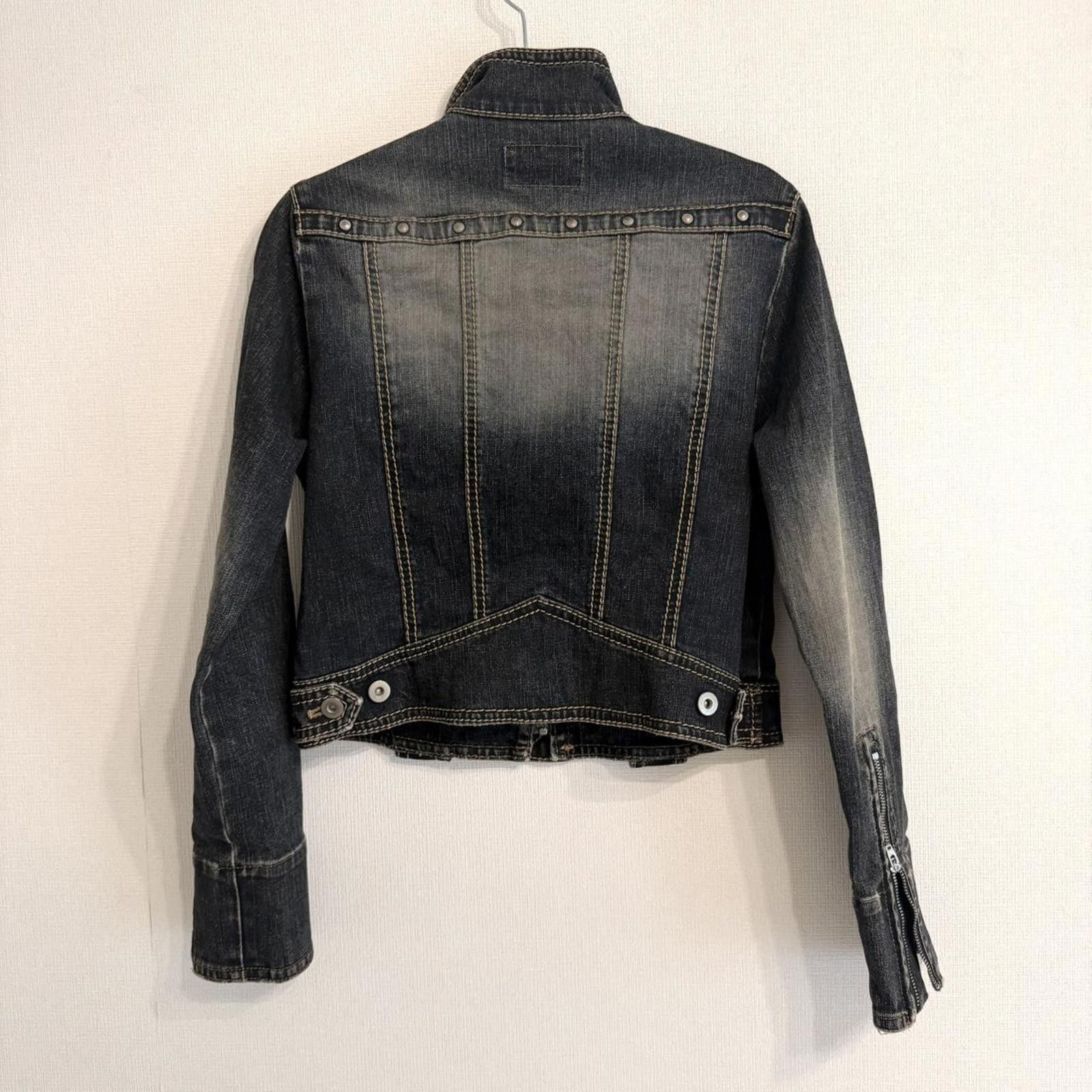 Other Biker style stand collar cropped denim jacket Size XS / US 0-2 / IT 36-38 - 4 Thumbnail