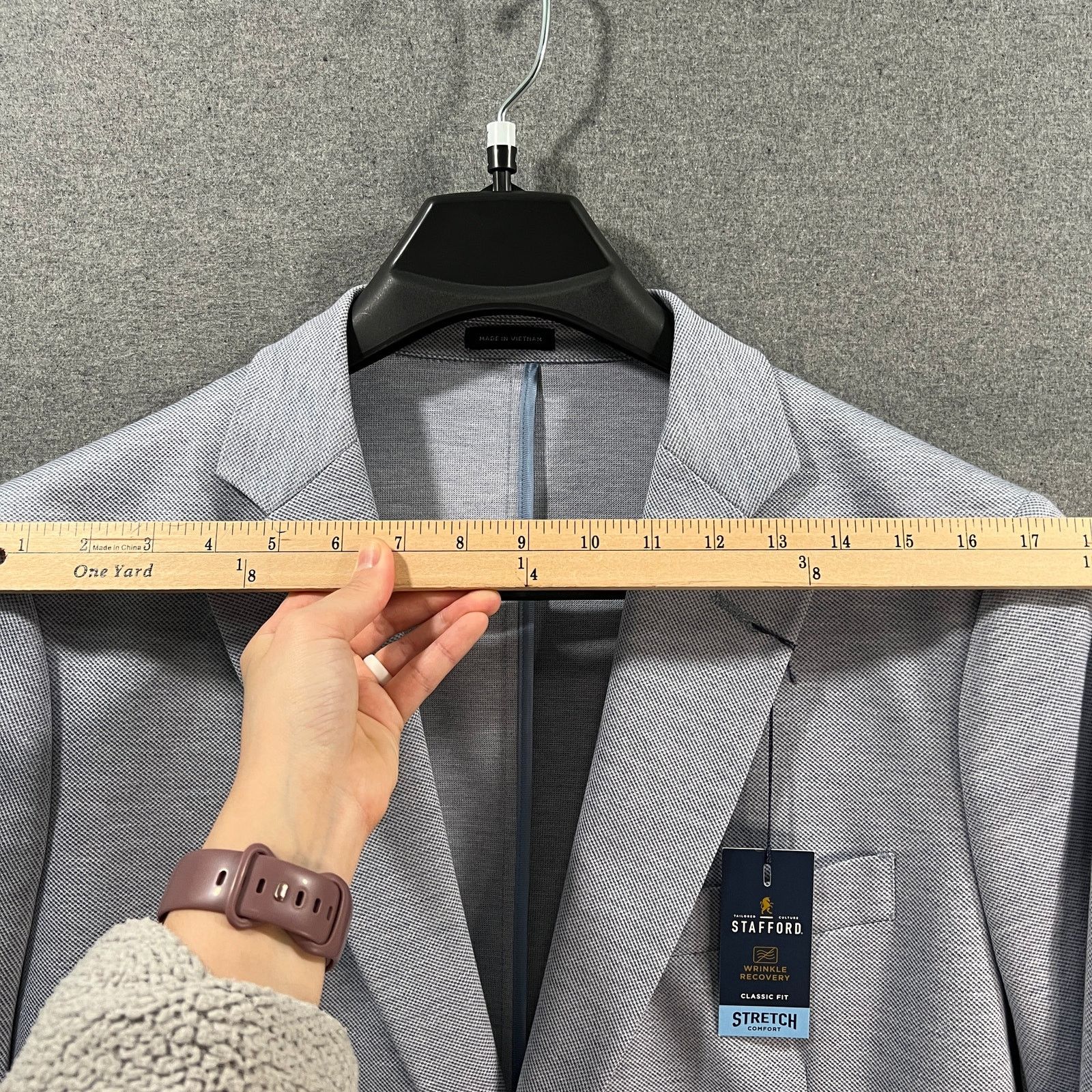 Other Stafford Mens Classic Fit Sport Coats Suit Light Blu Size 46L - 7 Thumbnail