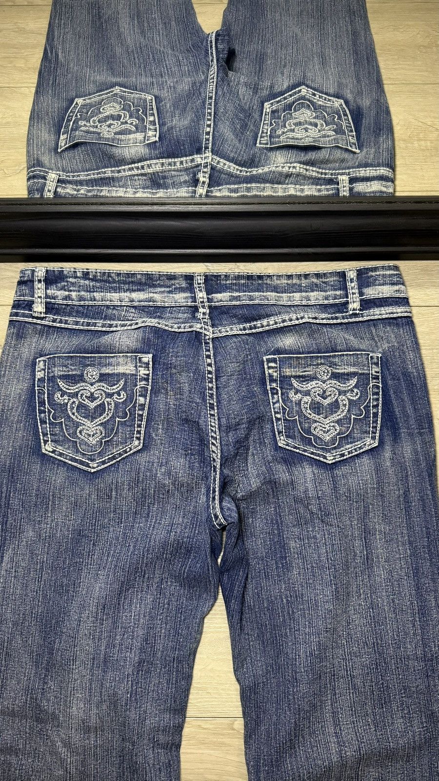 Miss Me Y2K 2000s Women’s Miss Me Style 15 Outlined Heart Denim Jean Size 38" / US 16 / IT 52 - 3 Thumbnail