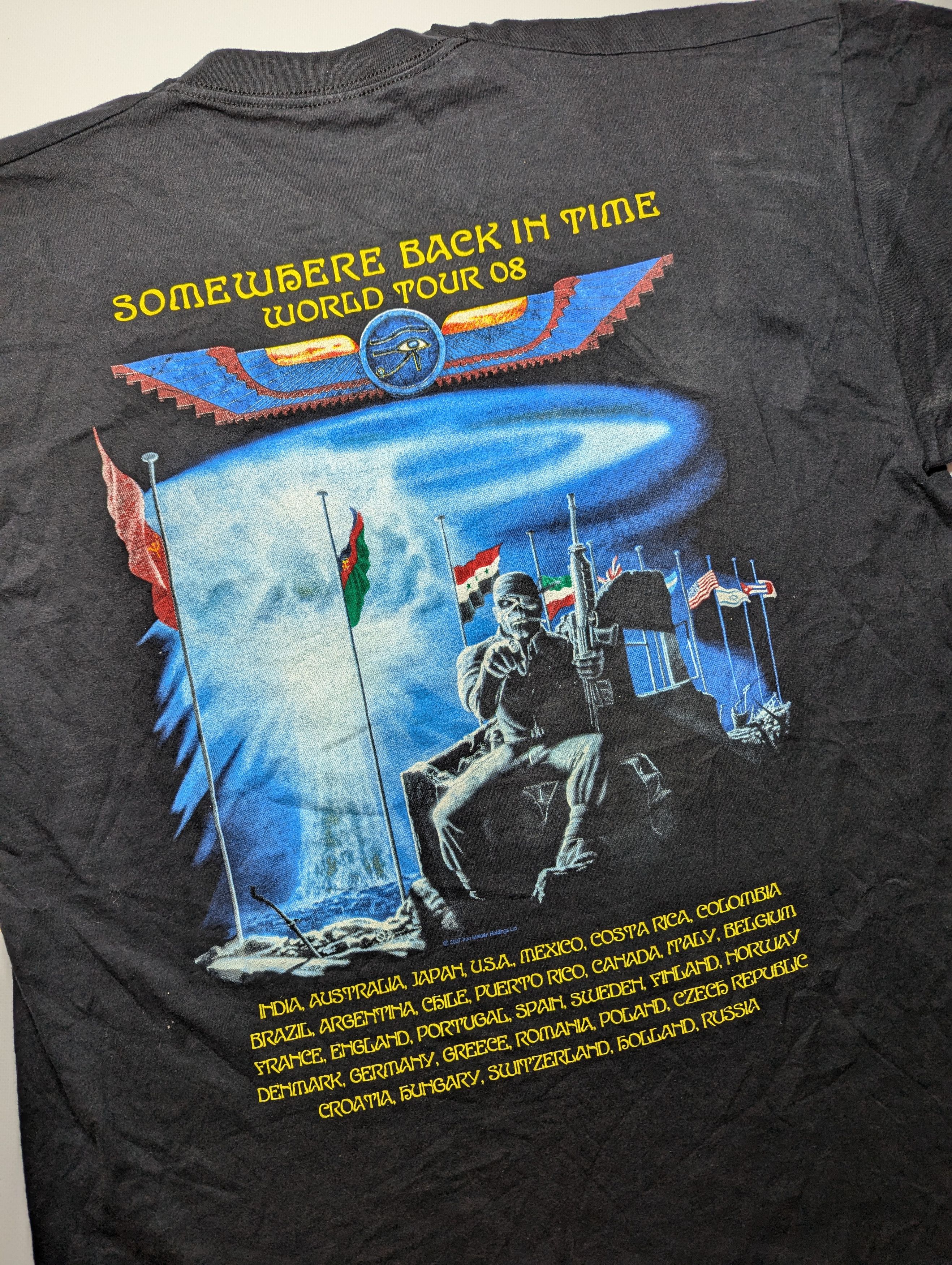 Metallica × Vintage Metallica Somewhere Back In Time World Tour 2007 2008 TShirt Size US XL / EU 56 / 4 - 7 Thumbnail
