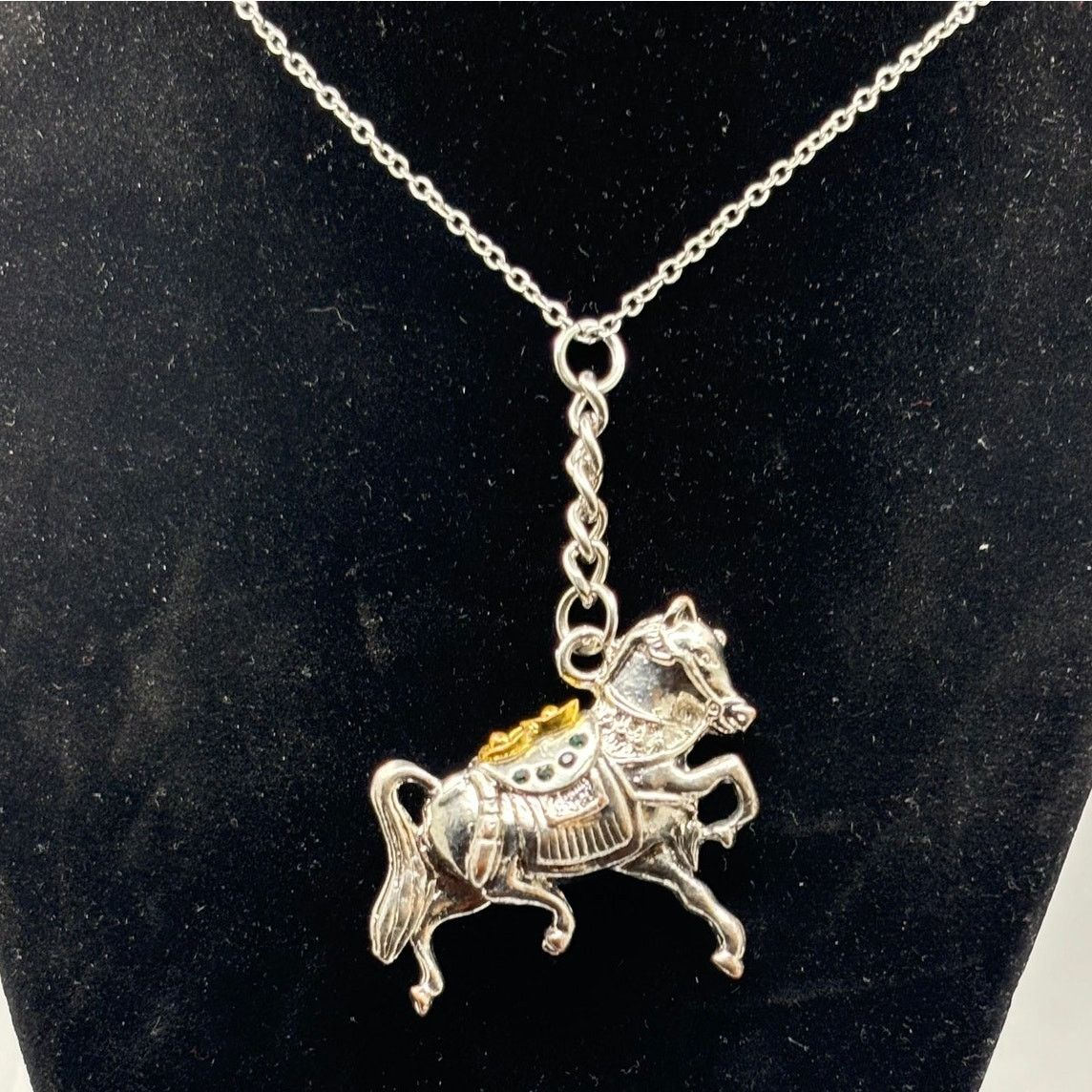 Other Silver & Gold Horse Necklace Size ONE SIZE - 2 Thumbnail