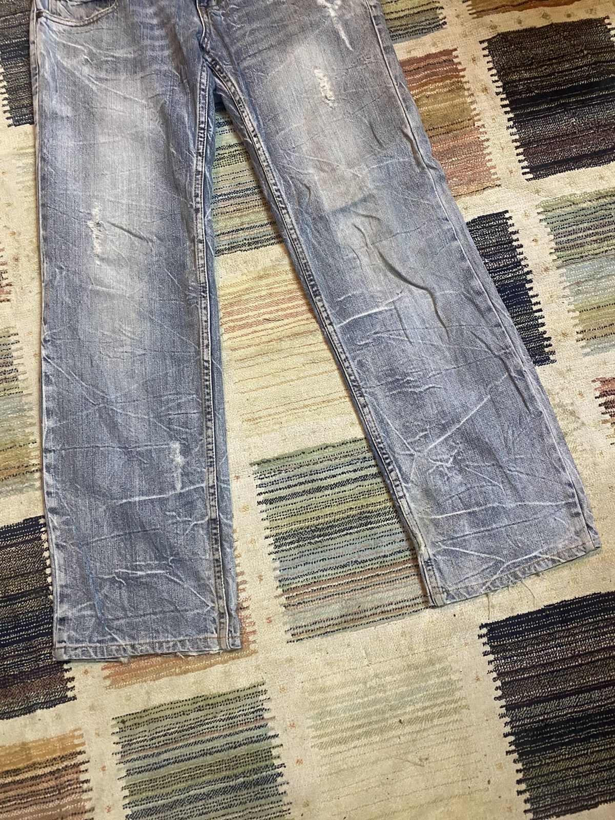 If Six Was Nine × Japanese Brand ❗️Distressed ❗️ Nylaus Denim Double Waist Jeans Size US 32 / EU 48 - 4 Thumbnail