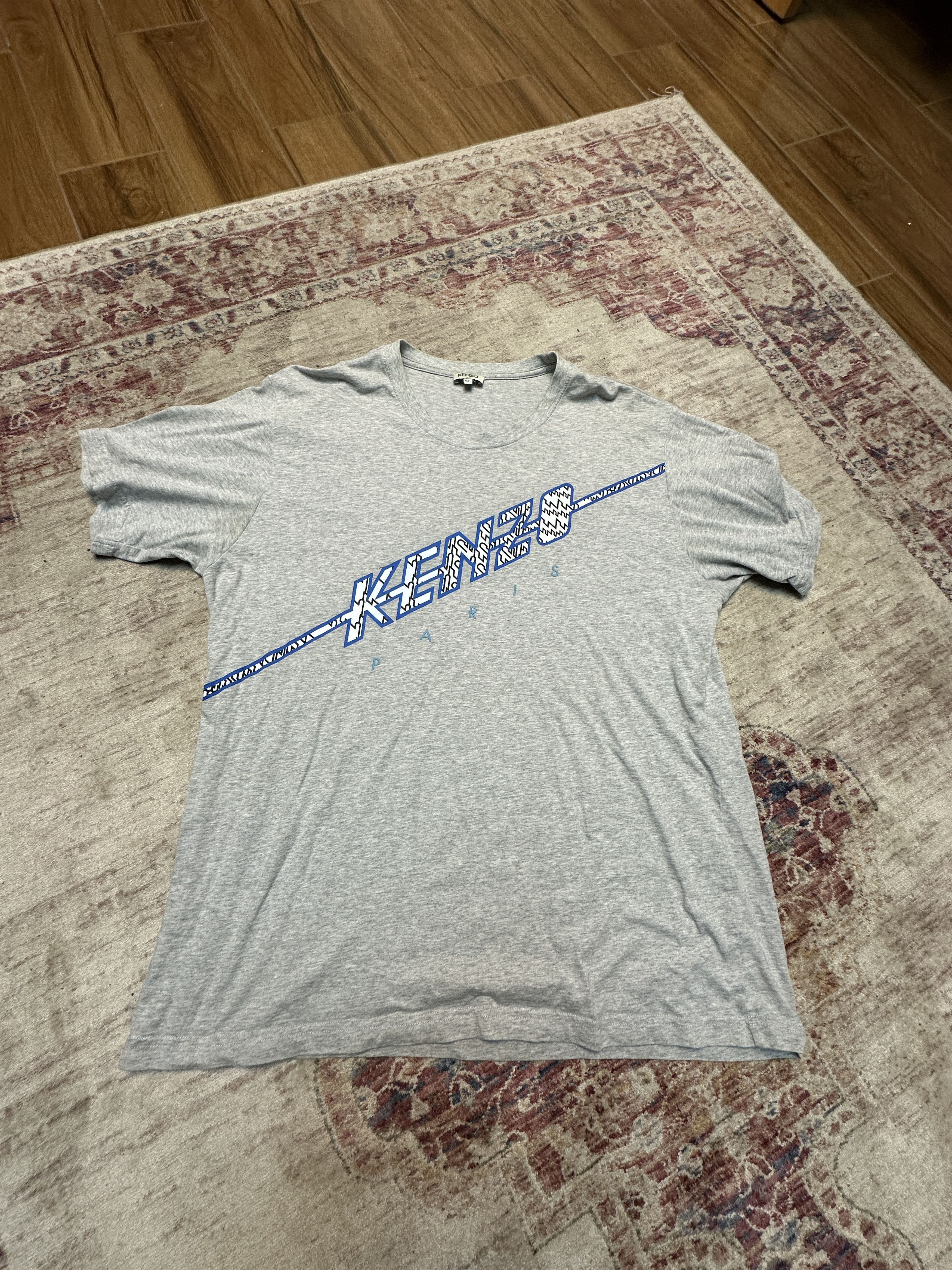 Kenzo Kenzo Men's Light Gray Graphical T-Shirt Size XXL Size US XXL / EU 58 / 5 - 1 Thumbnail