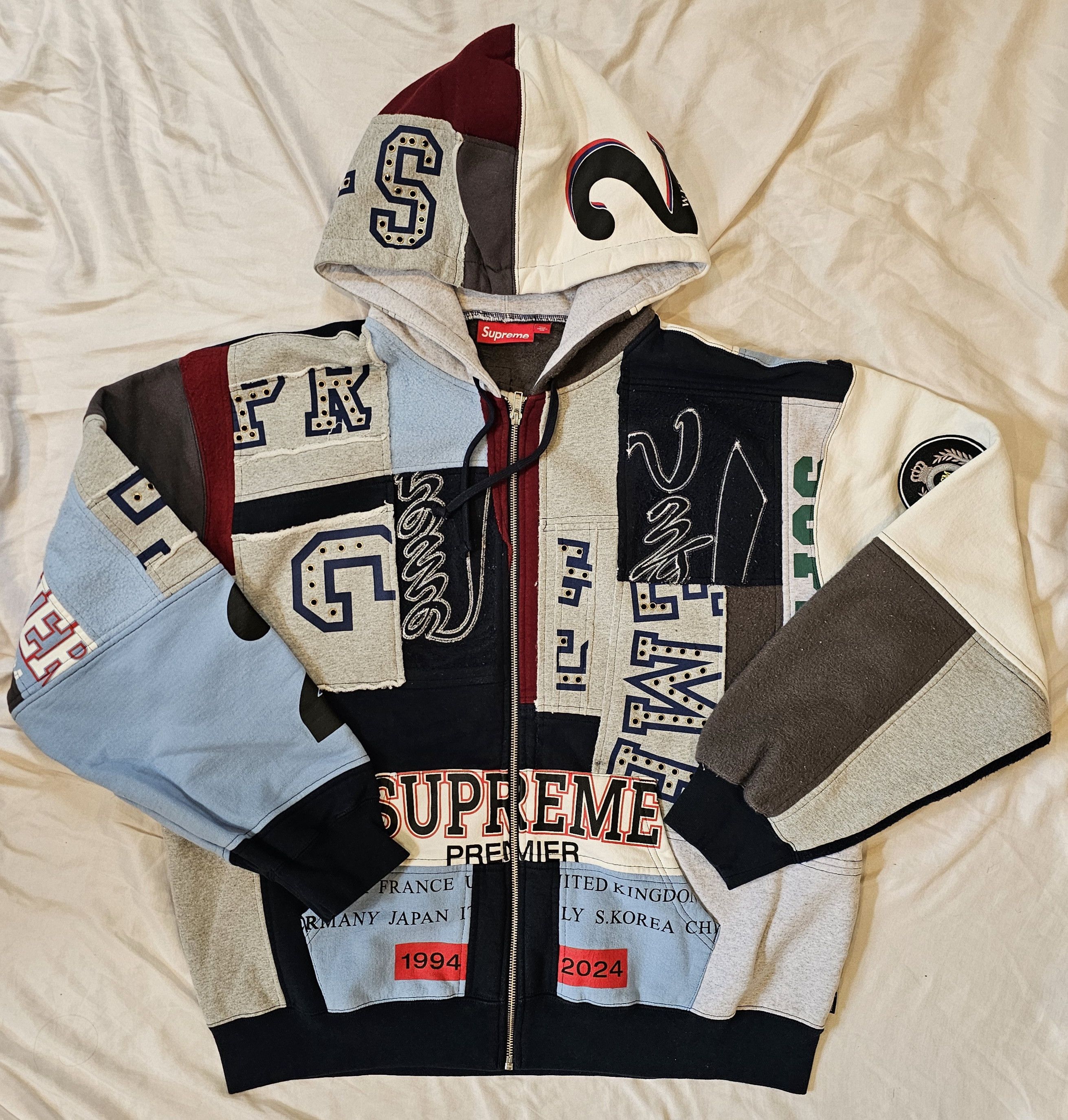 Supreme Patchwork Zip Up | Grailed