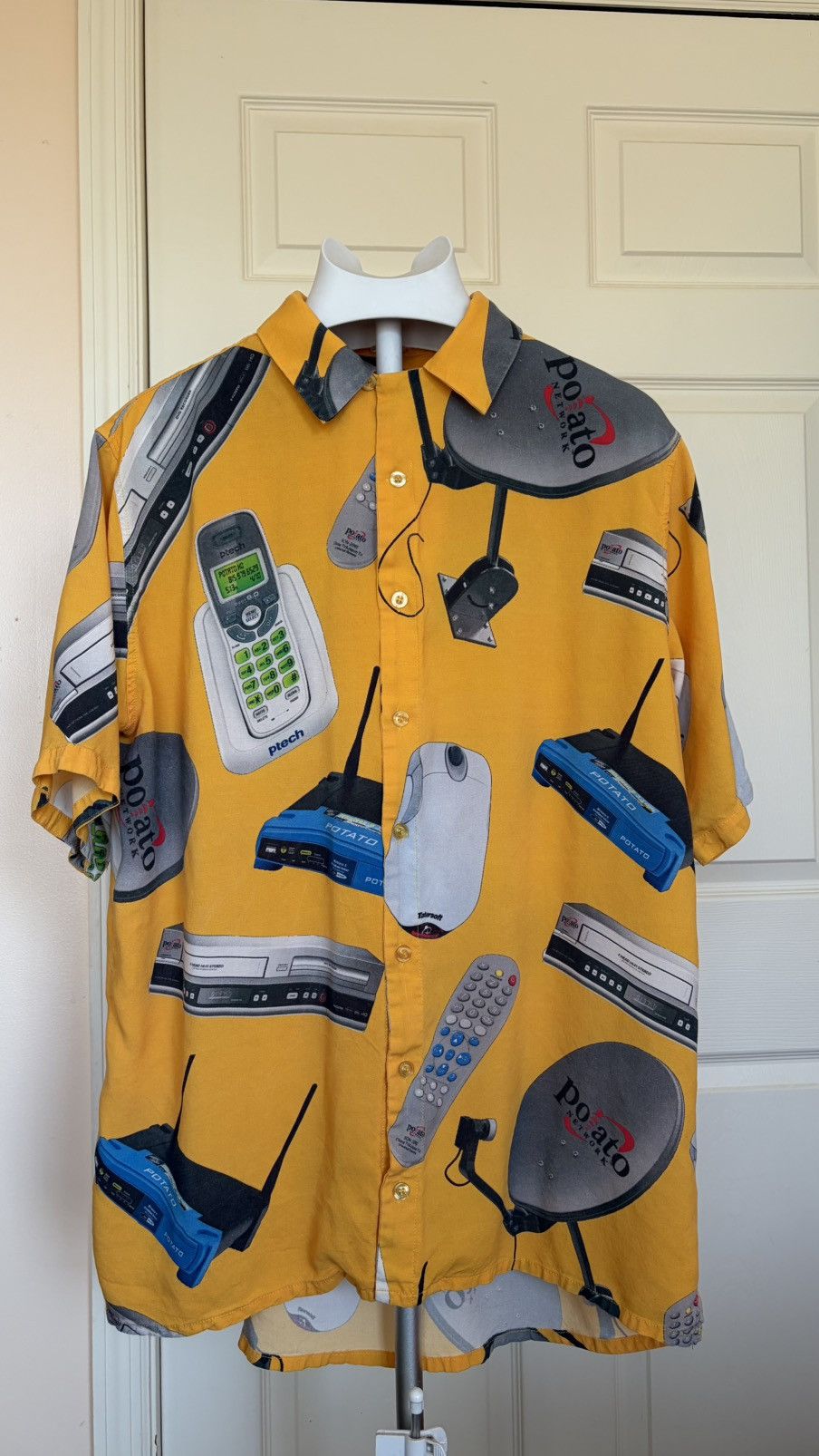 Imran Potato Imran Potato “Potato Tech” Button Up Shirt Yellow XL Size US XL / EU 56 / 4 - 4 Thumbnail