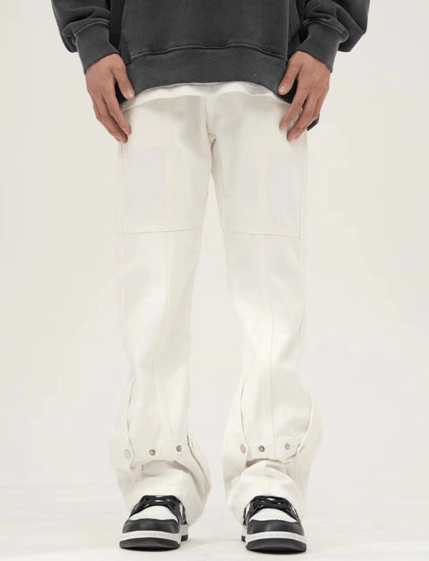Japanese Brand × Jean High Street Button Hip Hop Straight Bootcut Jeans Size US 32 / EU 48 - 1 Thumbnail