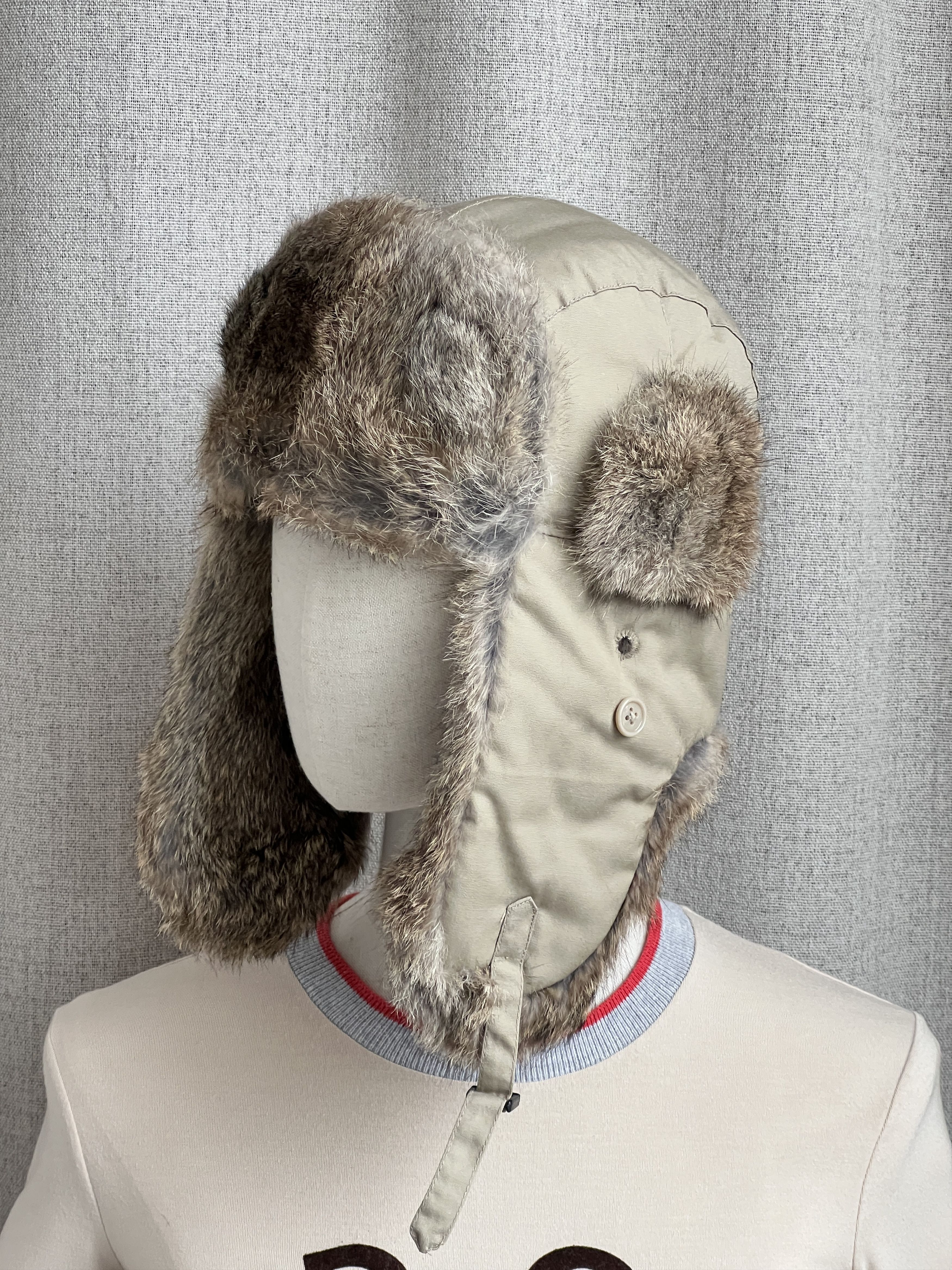 Vintage Vintage Real Fur Ushanka Floppy Fuzzy Hat Size ONE SIZE - 1 Thumbnail