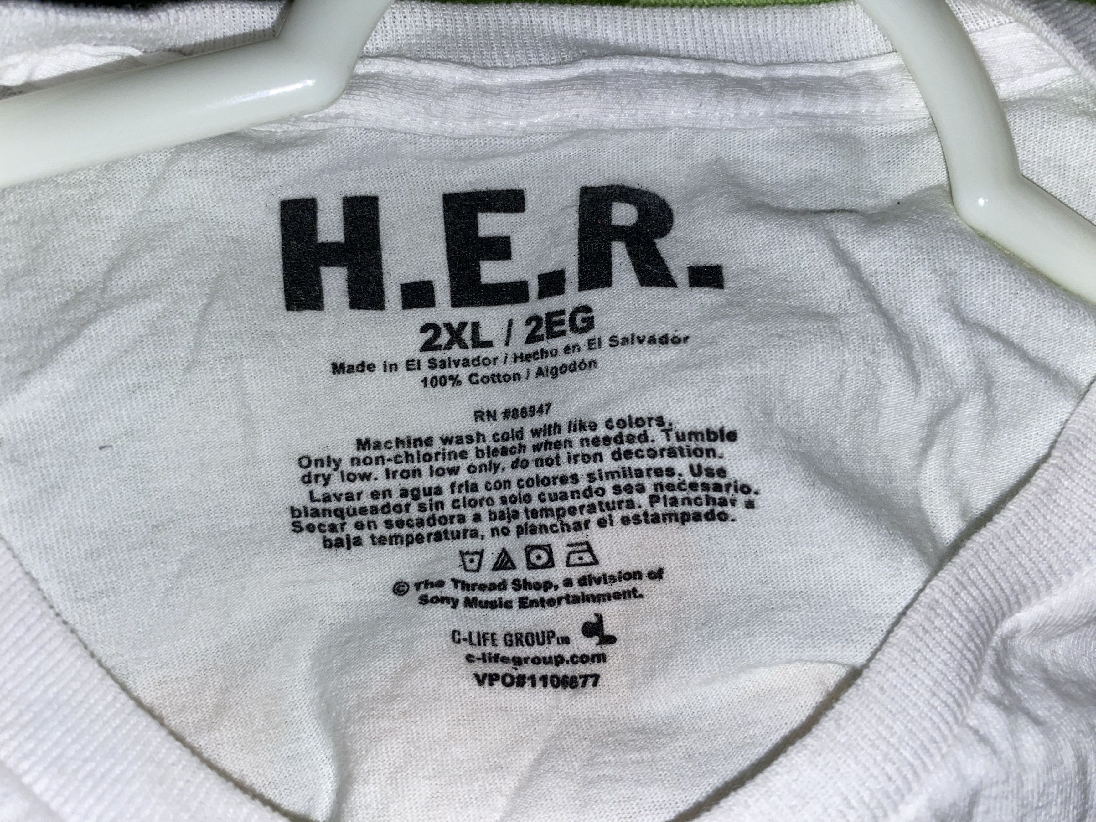 Band Tees × Sony H.E.R. portrait Picture Tee T shirt 2XL Music Artist Singer Size US XXL / EU 58 / 5 - 4 Thumbnail