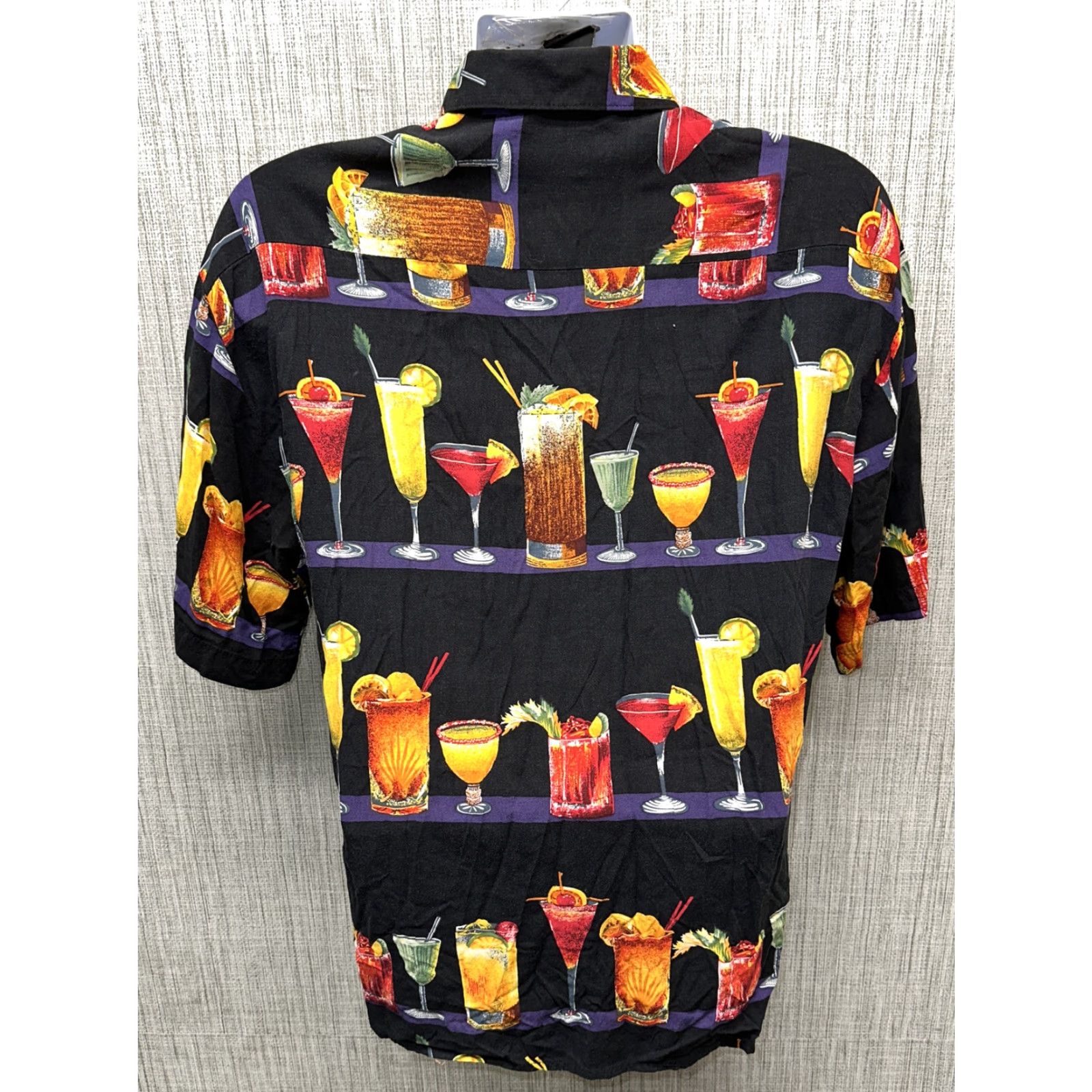 ALOHAS Monticerutti Men's Hawaiian Shirt L Multi Color Cocktail Print Short Sleeve Rayon Button-Up Men's Clothing Size US L / EU 52-54 / 3 - 5 Thumbnail