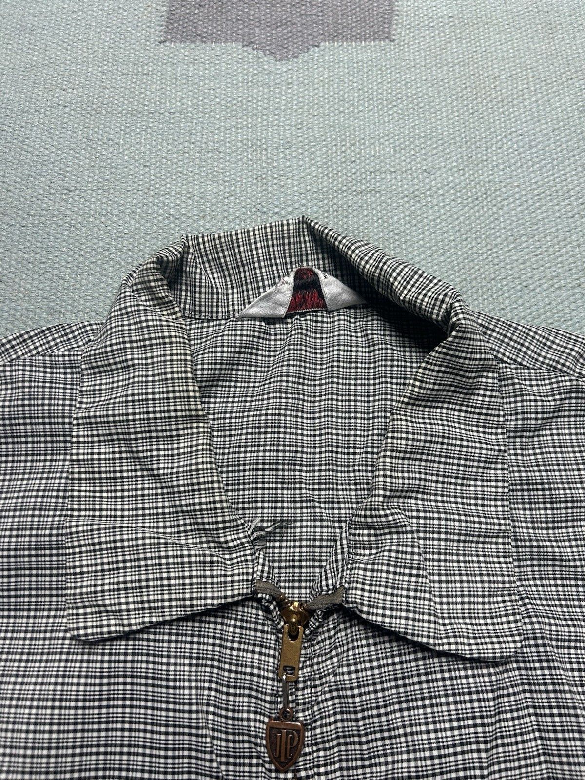 Vintage 1950s nylon rain jacket Penney’s plaid check black white XL Size US XL / EU 56 / 4 - 5 Thumbnail
