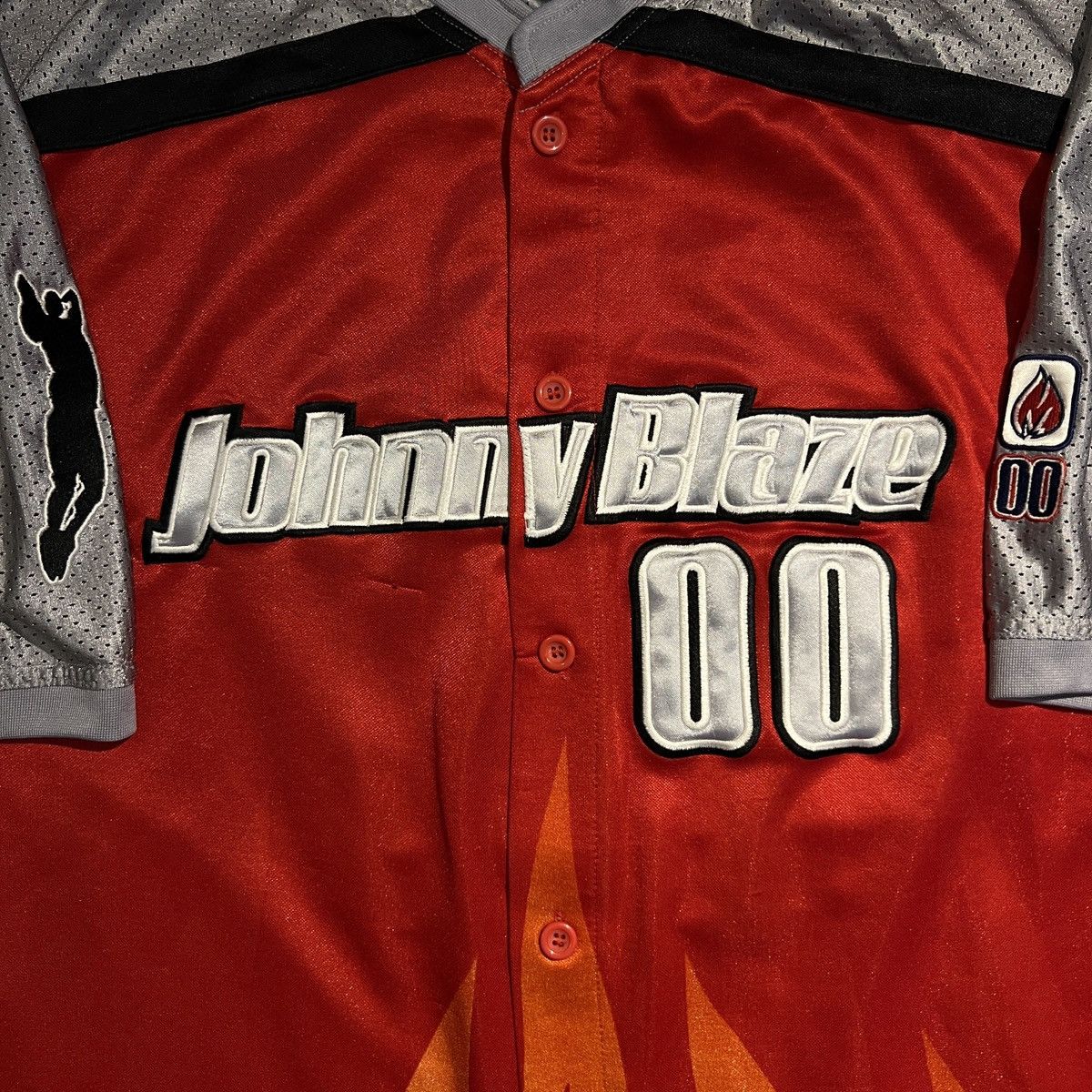Other Vintage 90s Johnny Blaze Flame Jersey Size US XL / EU 56 / 4 - 3 Thumbnail