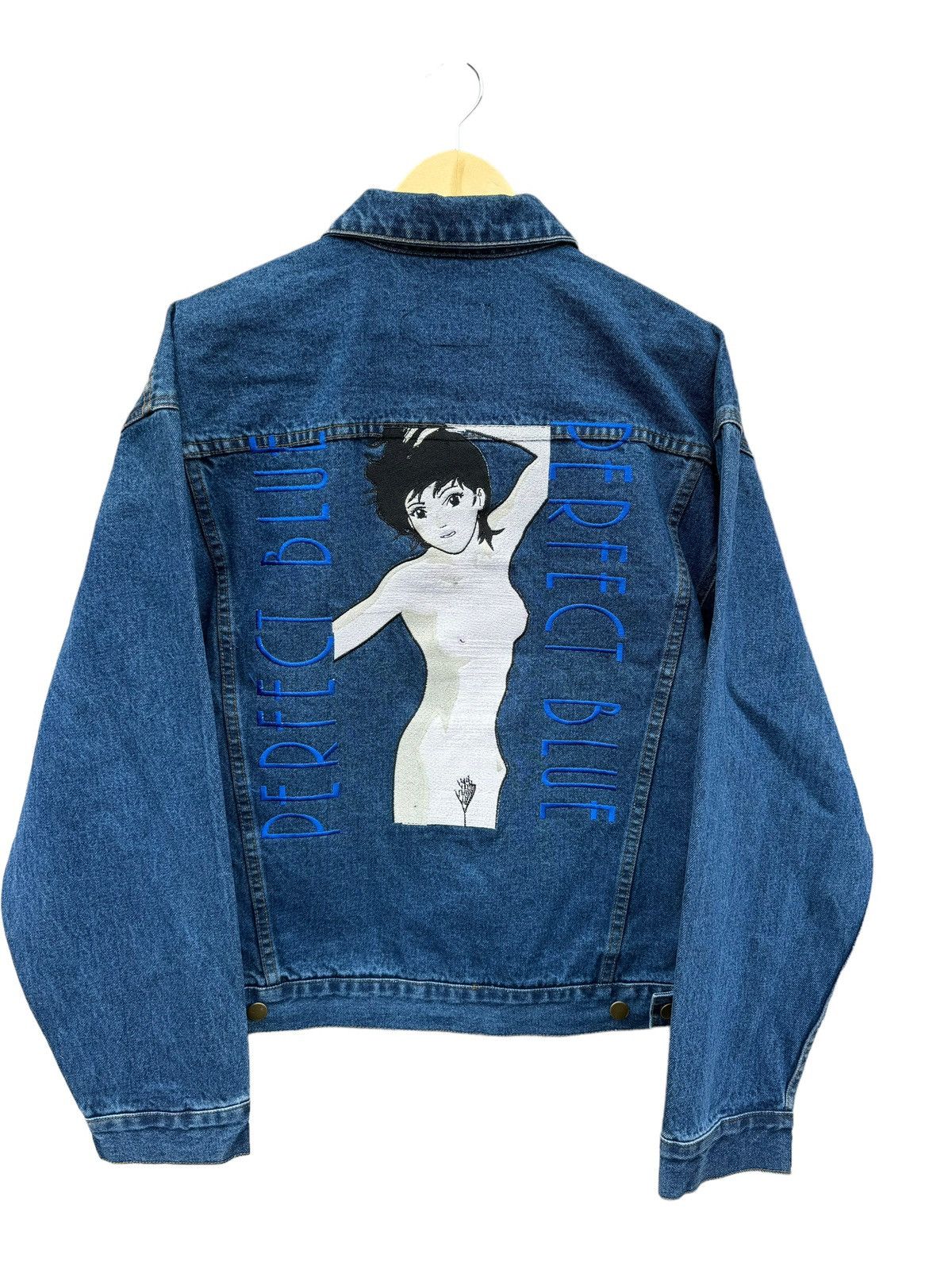 image of Perfect Blue Anime Movie Dbz Deathnote Denim Vintage Coat, Men's (Size XL)