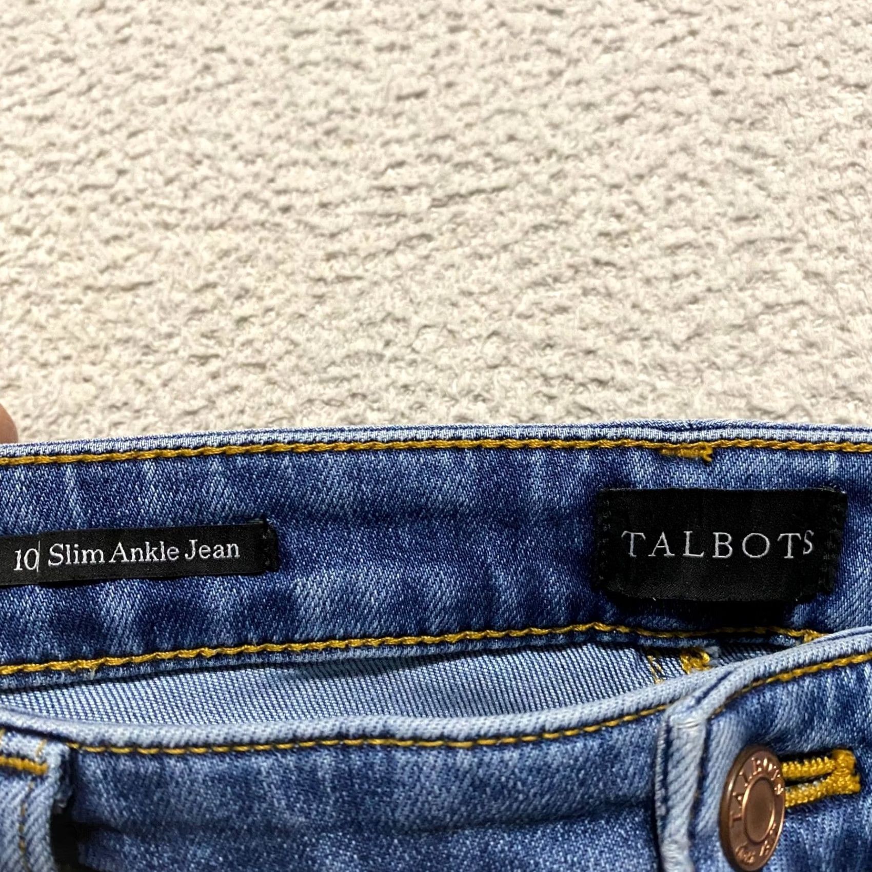 Talbots Talbots Jeans Slim 5-Pocket Denim Blue Medium Wash Mid Rise 10 Regular Adults Womens Bg 27in Inseam XS? Size 32" / US 10 / IT 46 - 3 Thumbnail