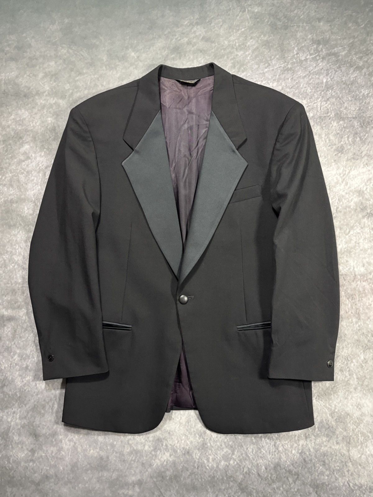 Givenchy Vintage Givenchy Monsieur Suit Jacket 80s Wool Blazer Tuxedo Size 40S - 11 Thumbnail
