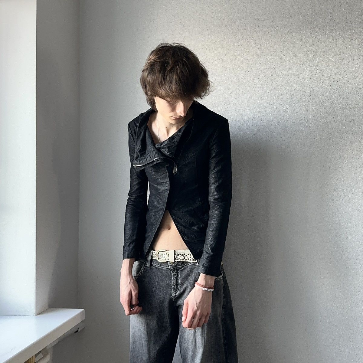 Hysteric Glamour × Undercover Gothic Biker Jacket Side Zip Punk Demeulemeester Vibe Size S / US 4 / IT 40 - 4 Thumbnail