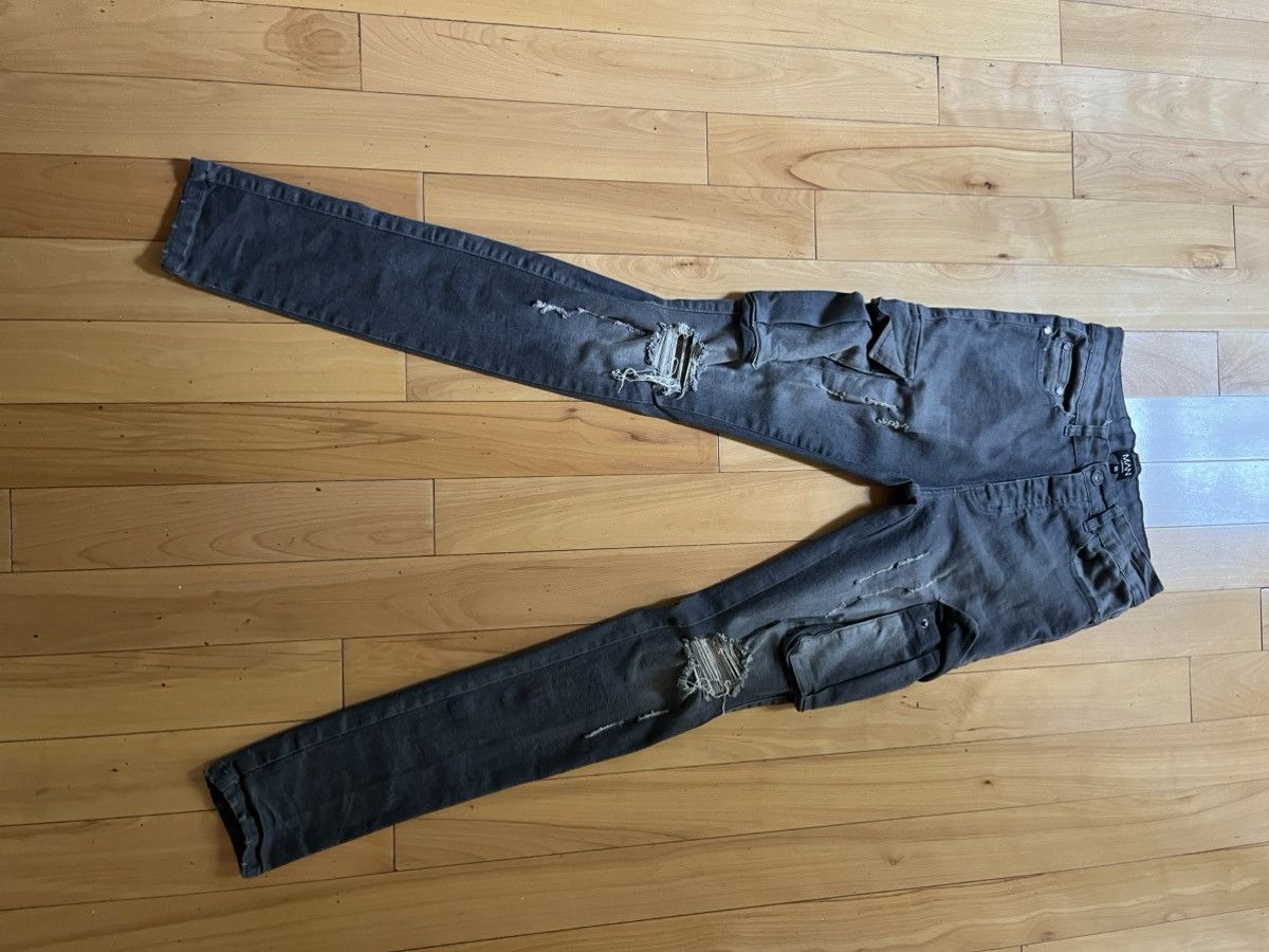 Boohoo Skinny Stretch Washed Cargo Jeans Size US 30 / EU 46 - 1 Thumbnail