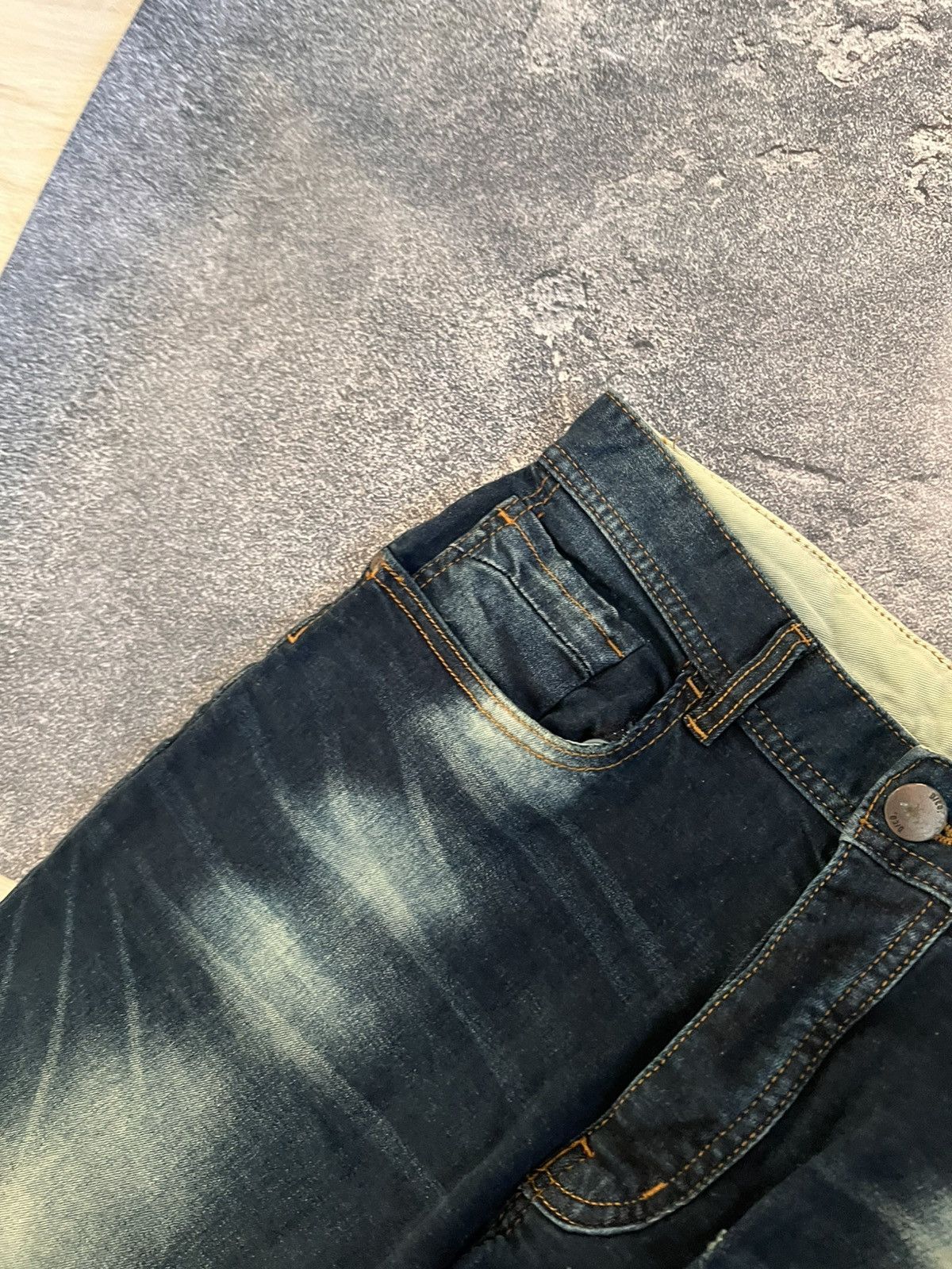 Vintage Heavy Washed Distressed Shredded Japanese Denim Size US 31 - 4 Thumbnail