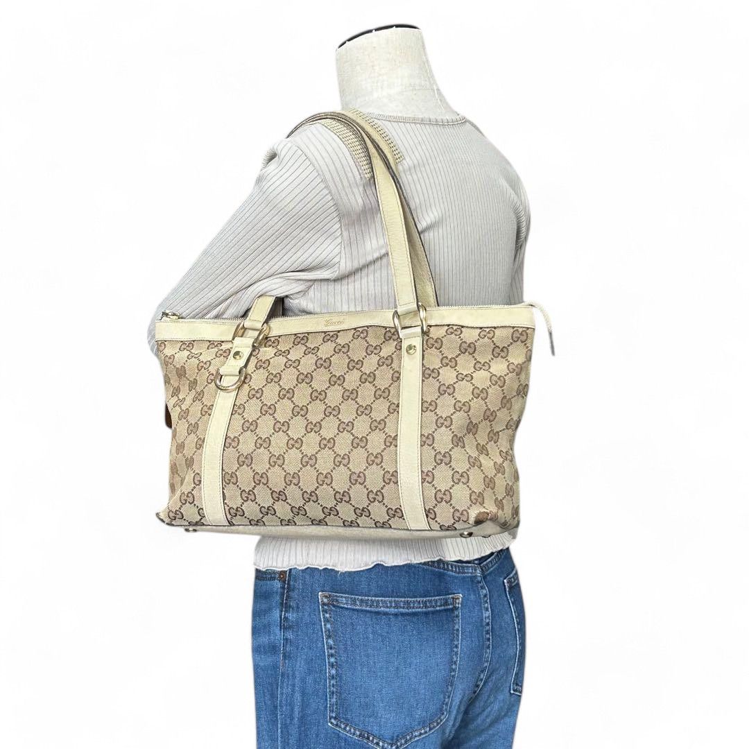 Gucci Gucci - Abbey Handbag Shoulder Bag Beige Leather Size ONE SIZE - 2 Thumbnail