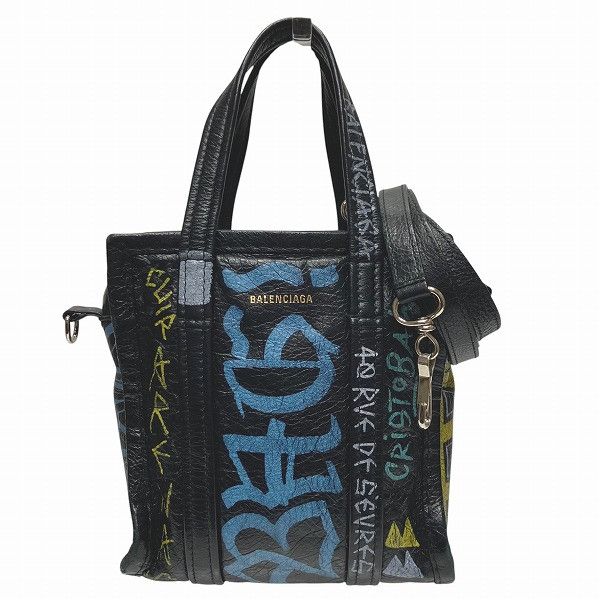Balenciaga Balenciaga Graffiti Bazaar Shopper 2Way Bag Leather Shoulder Bag 513988, Men's