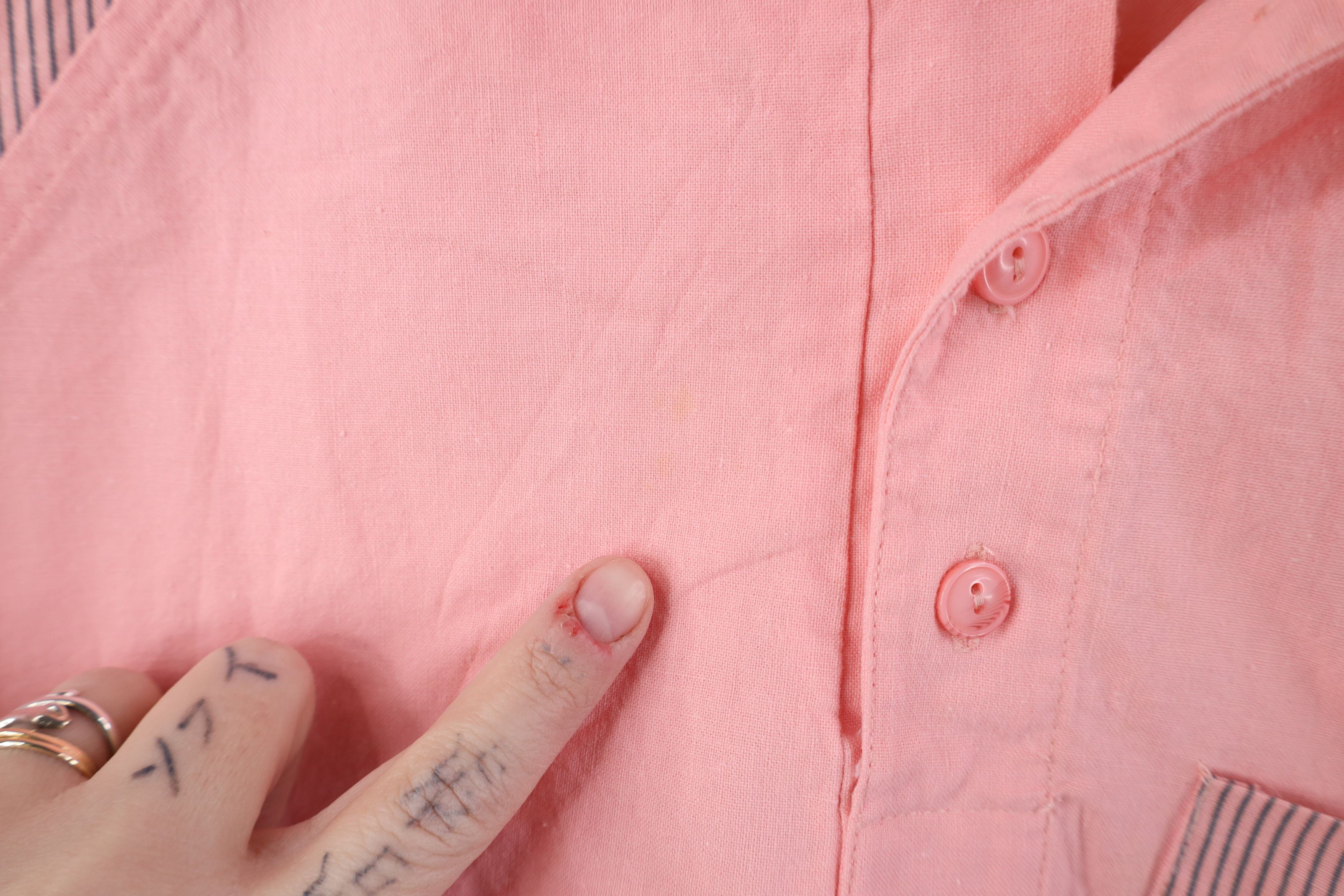 Vintage Vintage 80s 90s Streetwear Ribbed Pullover Polo Shirt Pink Size US S / EU 44-46 / 1 - 9 Thumbnail