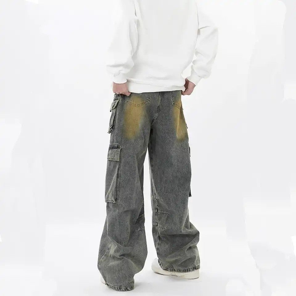 Japanese Brand × Vintage Cargo Jeans Men Big Pocket Loose Size US 32 / EU 48 - 3 Thumbnail