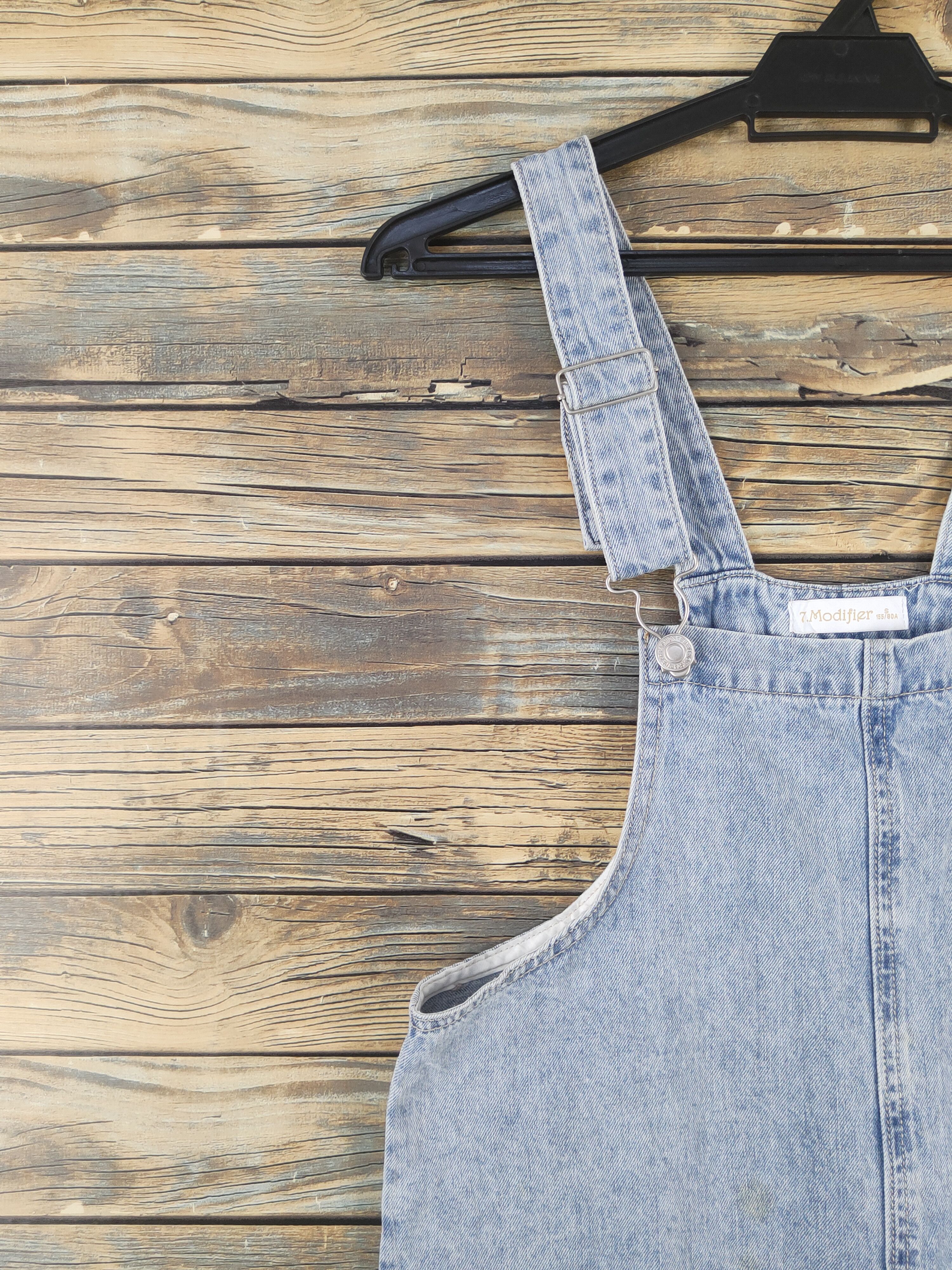 Japanese Brand × Vintage rare item by 7.Modifier Light Blue Denim Skirt Jumpsuits Size 33" - 3 Thumbnail