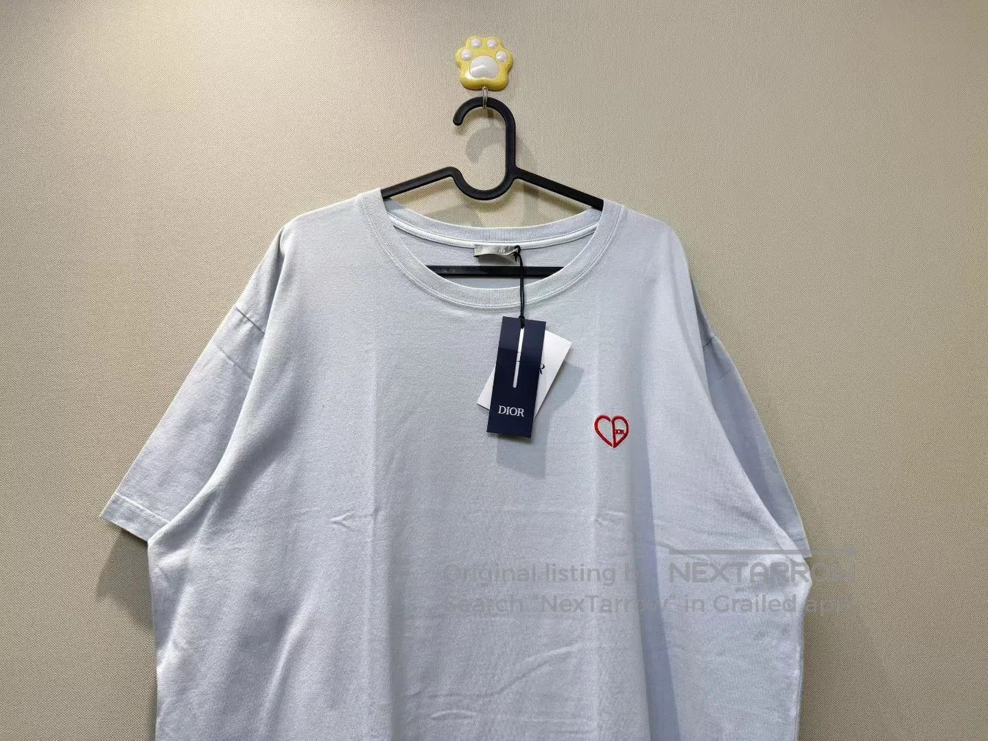 Dior Dior size X3L White Embroidered Letter Heart Short Sleeve| Size US XXL / EU 58 / 5 - 2 Thumbnail