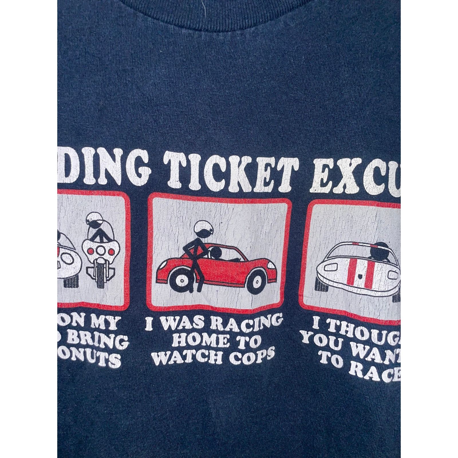 Vintage Y2K Funny Police Shirt Speeding Ticket Excuses Humor Tee XL Size US XL / EU 56 / 4 - 3 Thumbnail