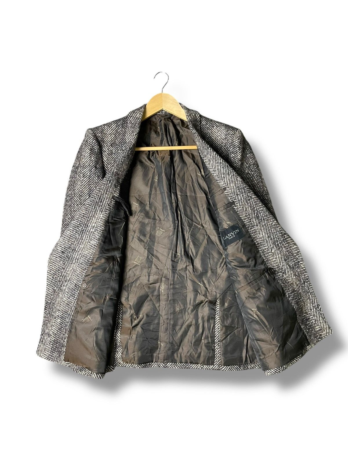 Lanvin × Vintage Lanvin Paris Textured Double Breasted Coat (55) Size US XXS / EU 40 - 2 Thumbnail