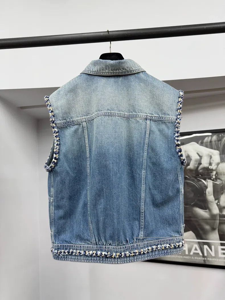 Chanel Chanel 25A tweed rolled-edged denim jacket Size XXS / US 00 / IT 34 - 3 Thumbnail