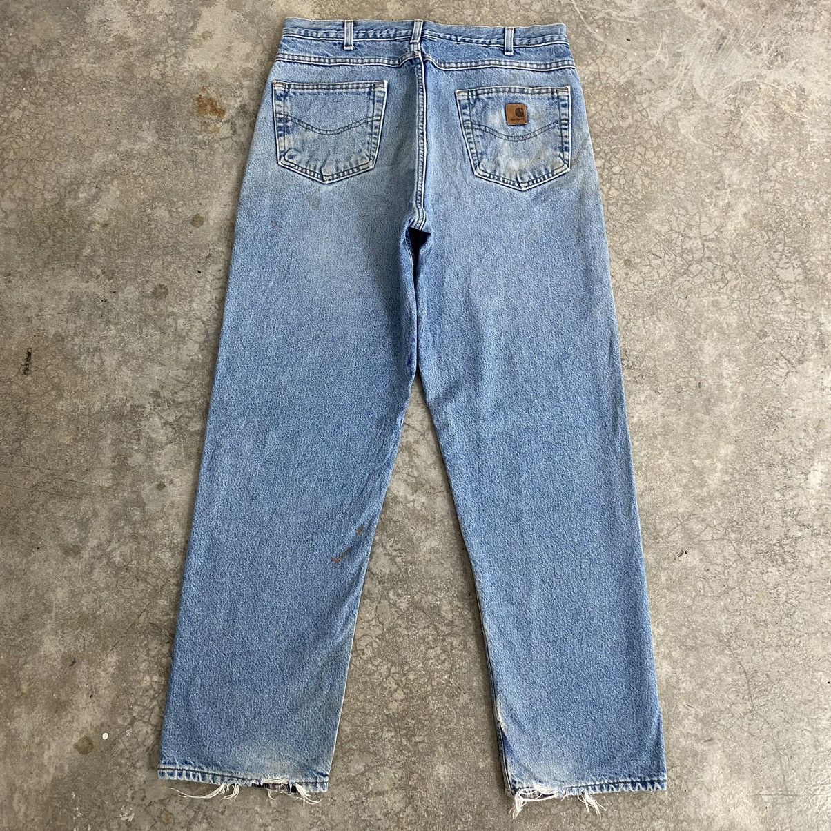 Carhartt VTG Carhartt Blanket Lined Relaxed Dirty Denim Jeans Size US 34 / EU 50 - 14 Thumbnail