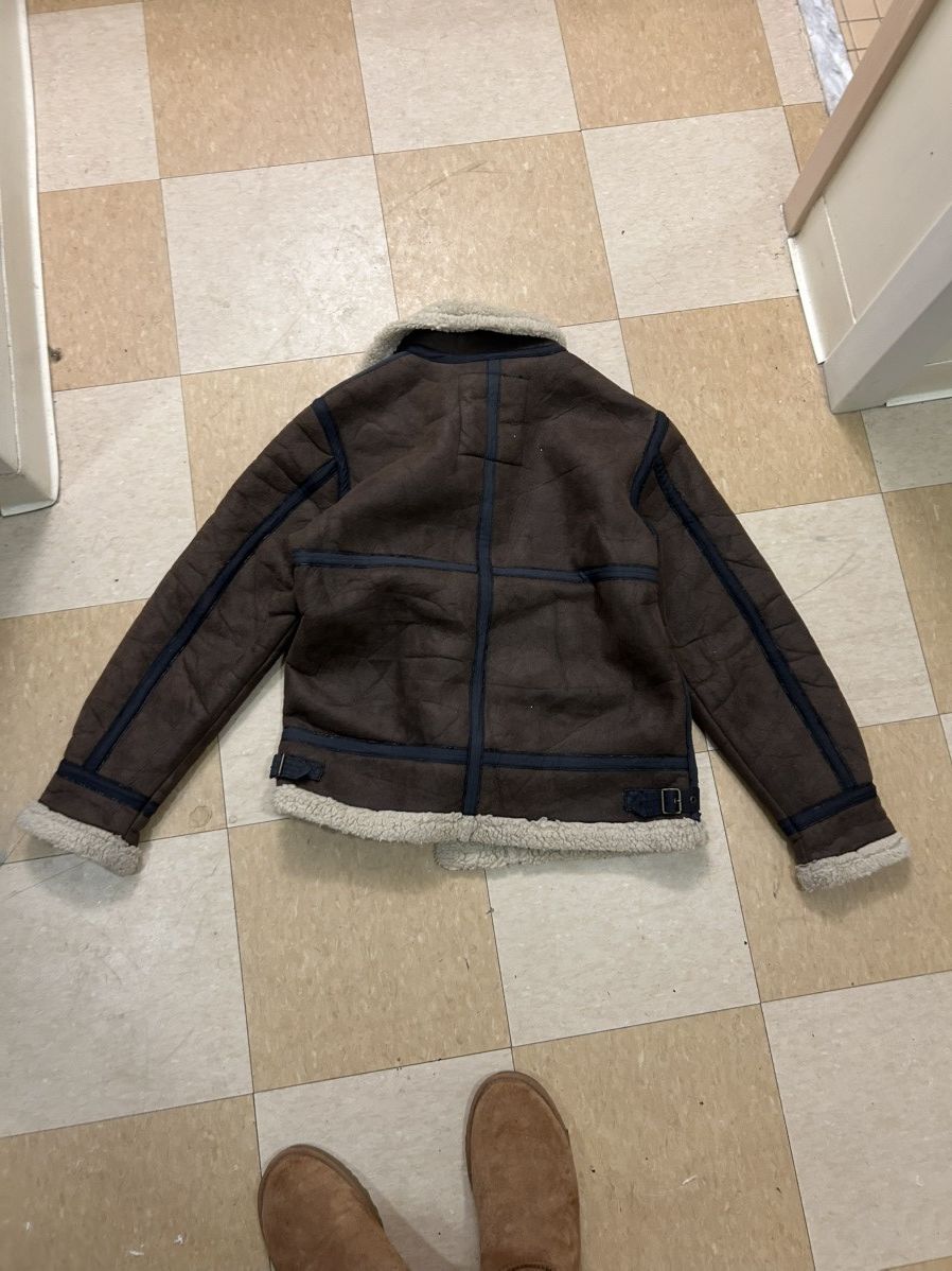 Alpha Industries B-3 U.S. ARMY AIR FORCE" sherpa lined suede BOMBER JACKET Size US M / EU 48-50 / 2 - 8 Thumbnail