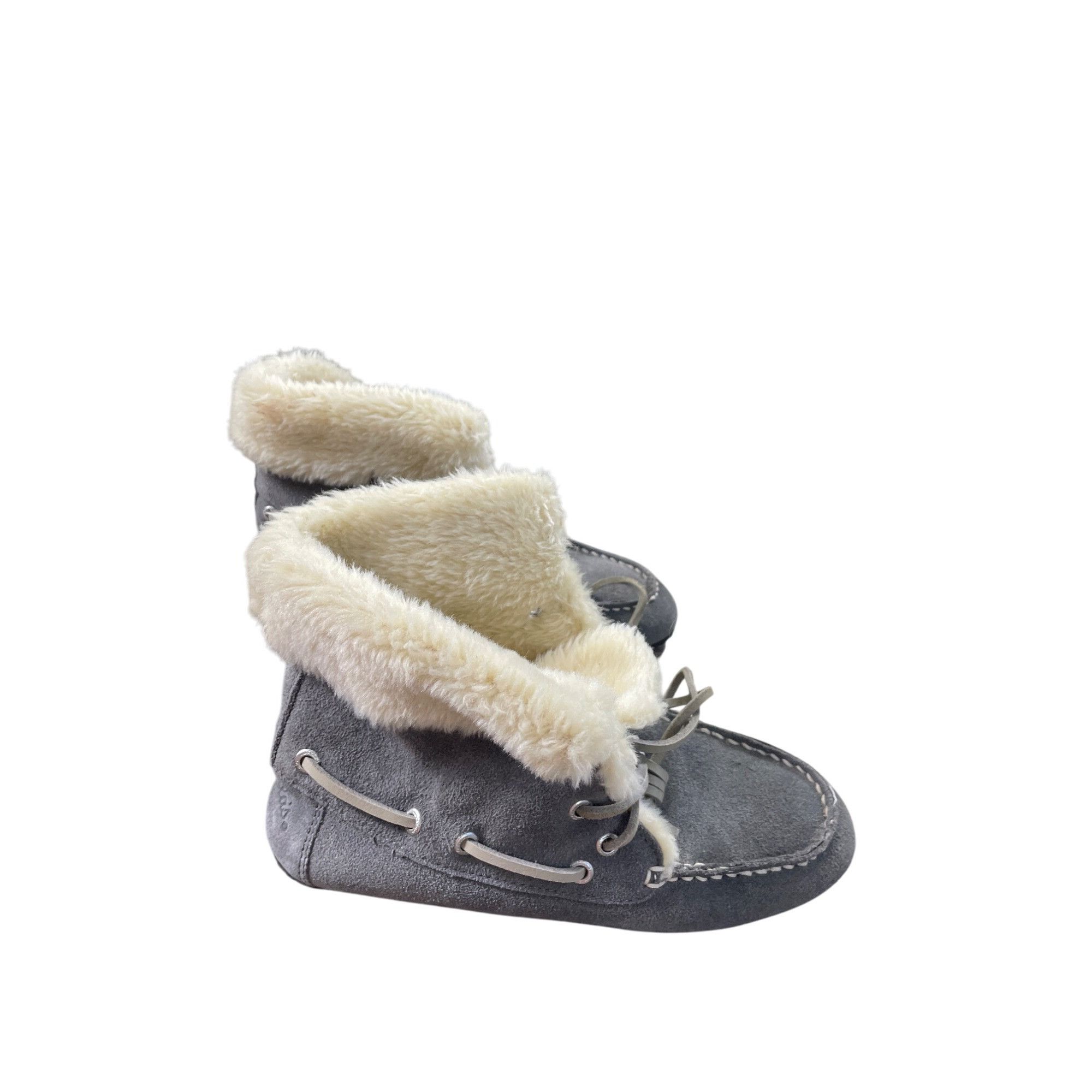 Cabelas Cabelas Womens Gray Suede Fur-Lined Ankle Bootie Shoes Size Size US 7 / IT 37 - 4 Thumbnail