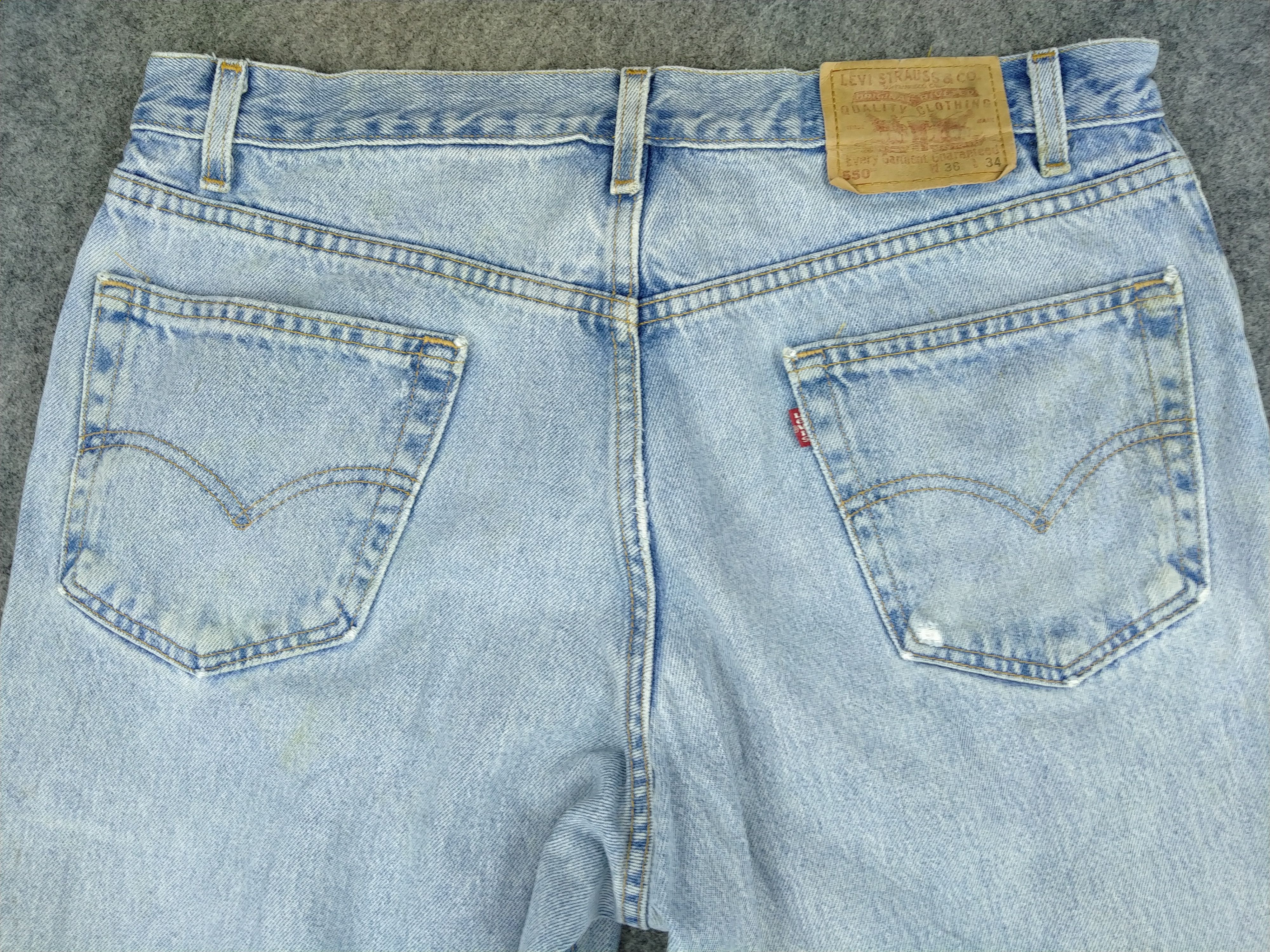 Japanese Brand Light Blue Vintage Levi's 550 USA Denim 36x33.5 -JN560 Size US 36 / EU 52 - 4 Thumbnail