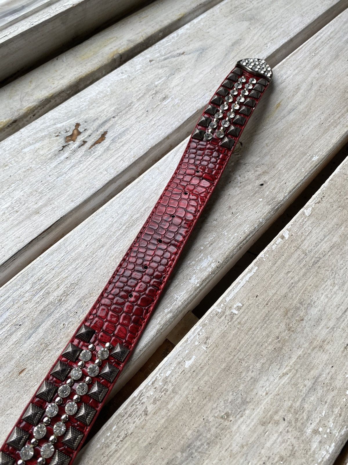 Vintage 00s Studded Heavy Cowboy Croute de Cuir Belt Size ONE SIZE - 6 Thumbnail