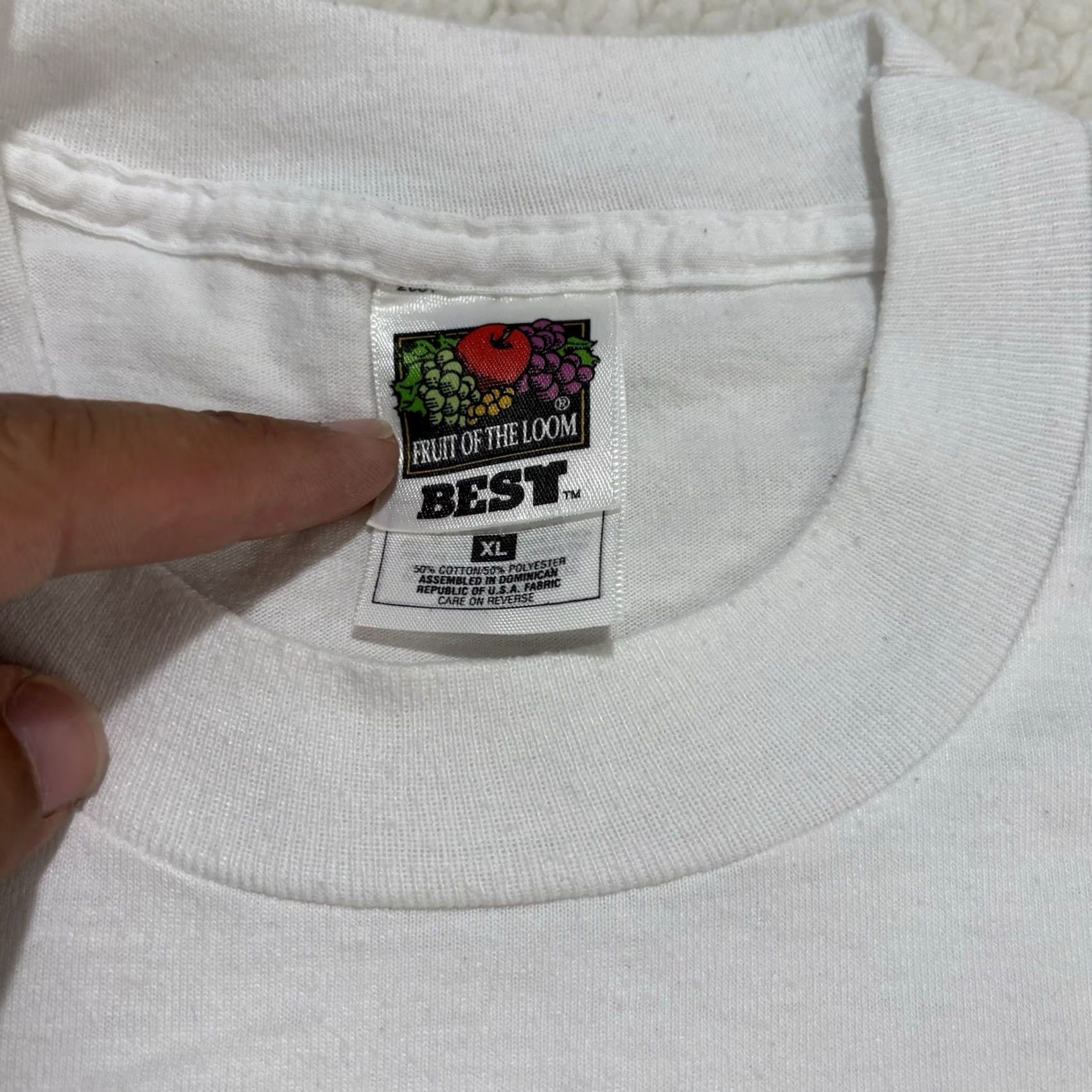Fruit Of The Loom VINTAGE Historic State Line Bar Est. 1934 Single Stitch Tee Shirt Mens XL White Rockabilly 1980s Graphic Tee Size US XL / EU 56 / 4 - 4 Thumbnail