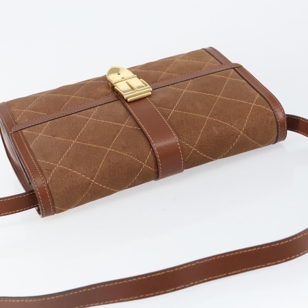 Gucci GUCCI Shoulder Bag Suede Leather Brown Gold Size ONE SIZE - 6 Thumbnail