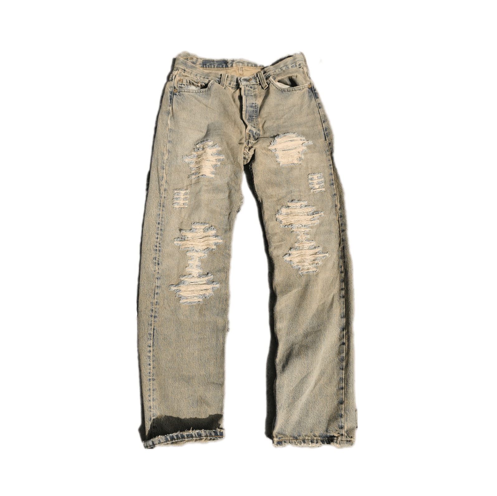 Levi's Vintage Clothing 🇺🇸 80s Vintage Destroy 501 Rusty Distressed Levis Denim Size US 30 / EU 46 - 1 Thumbnail
