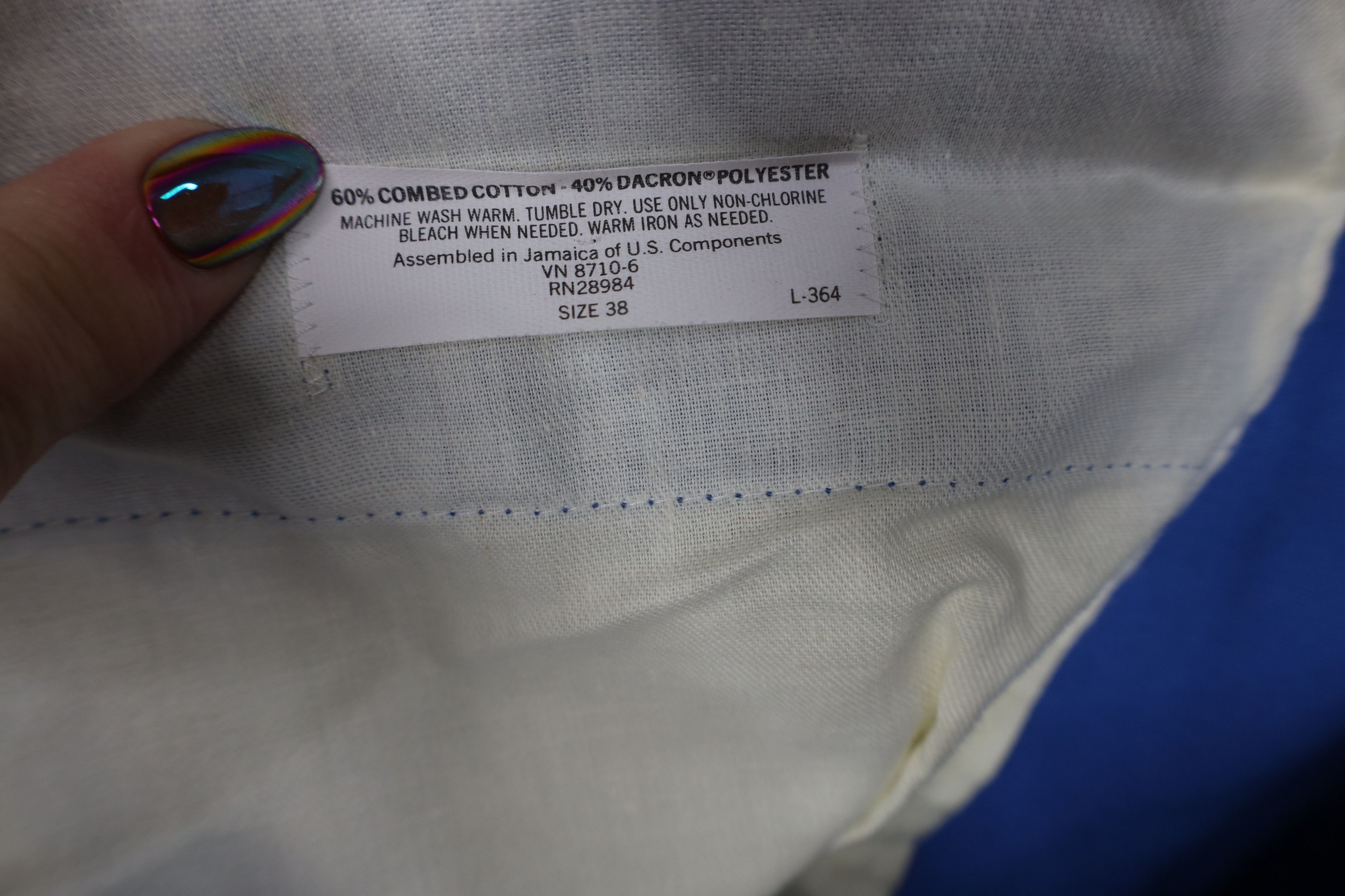 Vintage Vintage 70s Streetwear Wide Leg Chino Pants Royal Blue Size US 38 / EU 54 - 7 Thumbnail