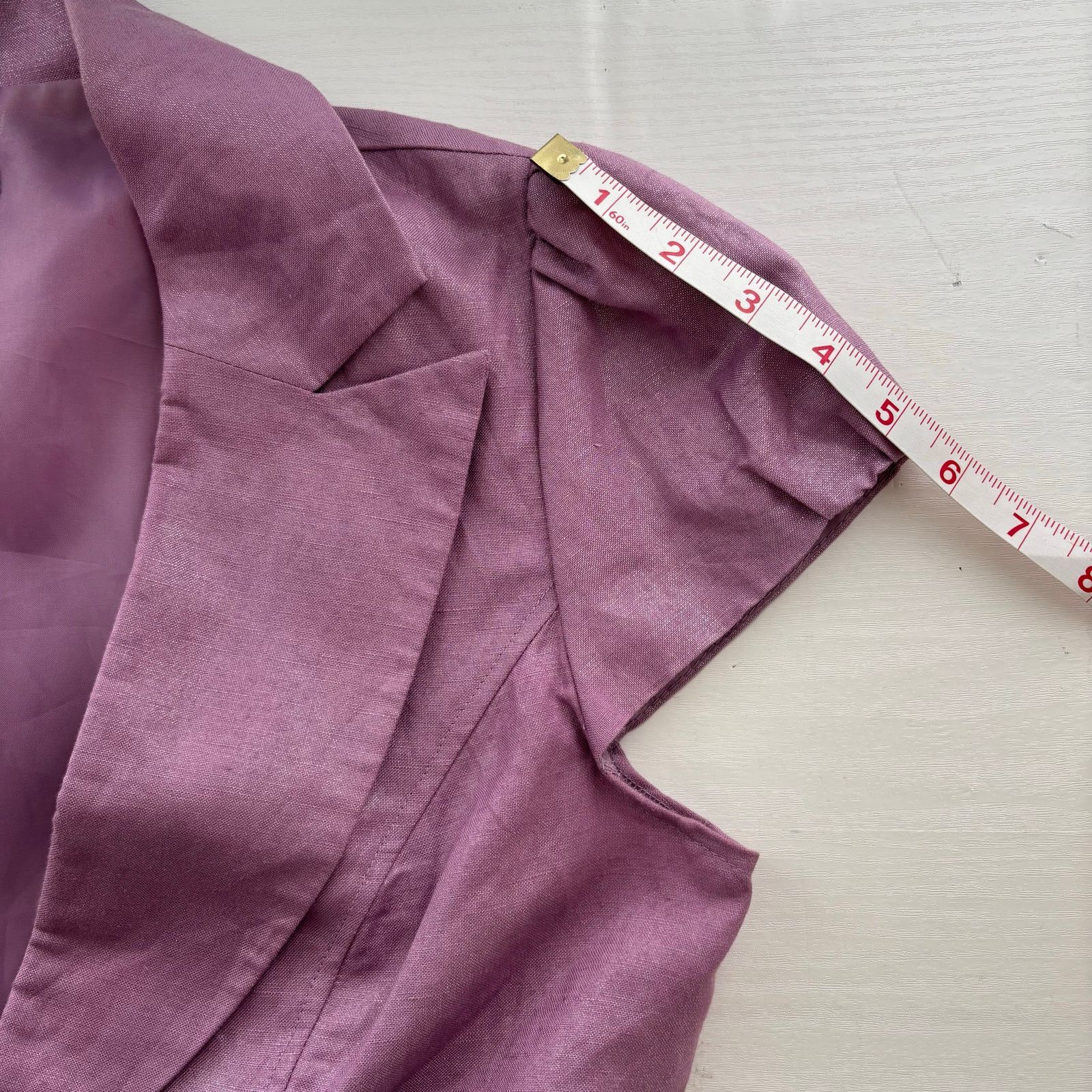 Other Sandro Lilac Linen Blend Puff Sleeve Peplum Blazer Top Med Size M / US 6-8 / IT 42-44 - 9 Thumbnail